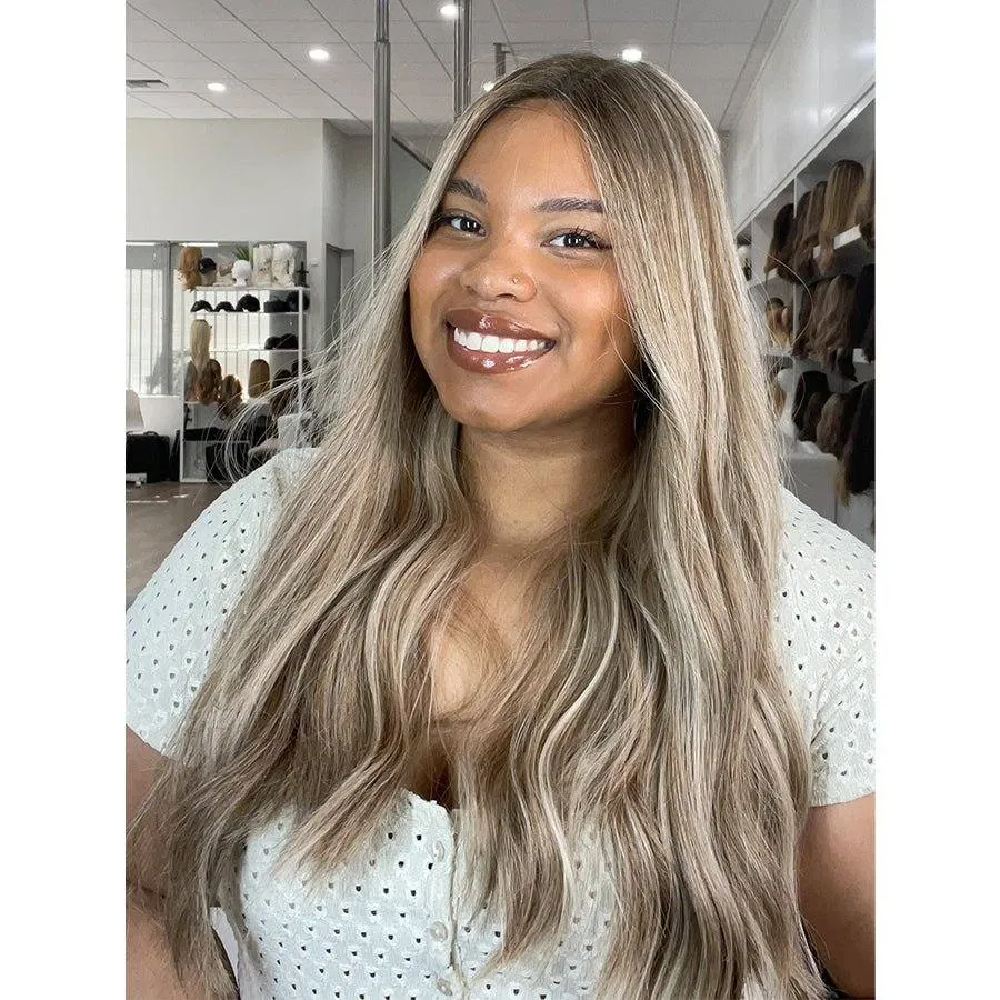 24" Divine Lace Top Wig Ashy Blonde w/ Highlights