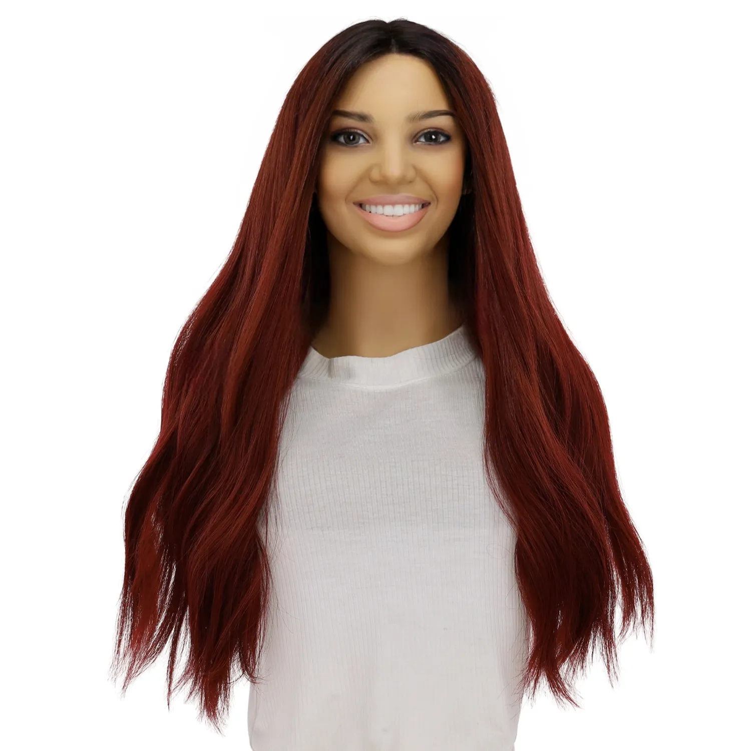 24" Divine Lace Top Wig Merlot Red