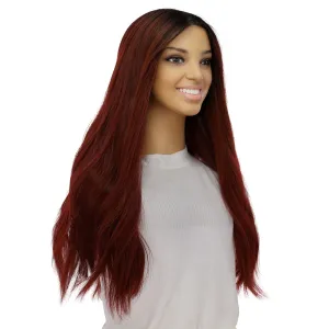 24" Divine Lace Top Wig Merlot Red