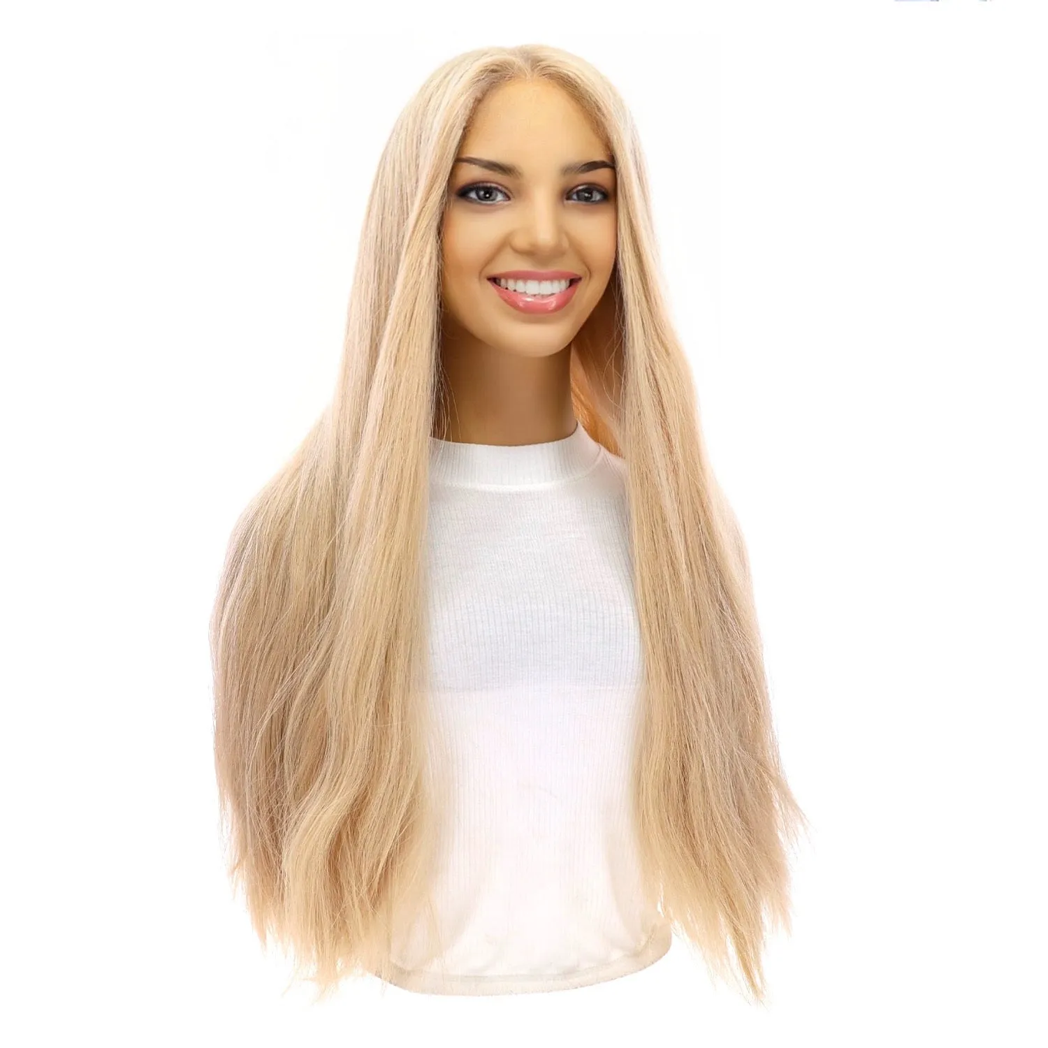 26" Divine Lace Top Wig Platinum Blonde w/ No Rooting