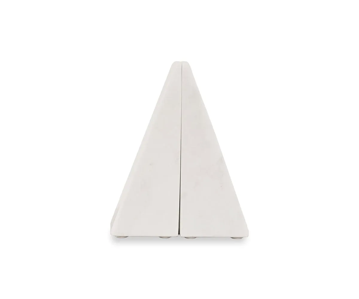 Adia White Marble Bookends