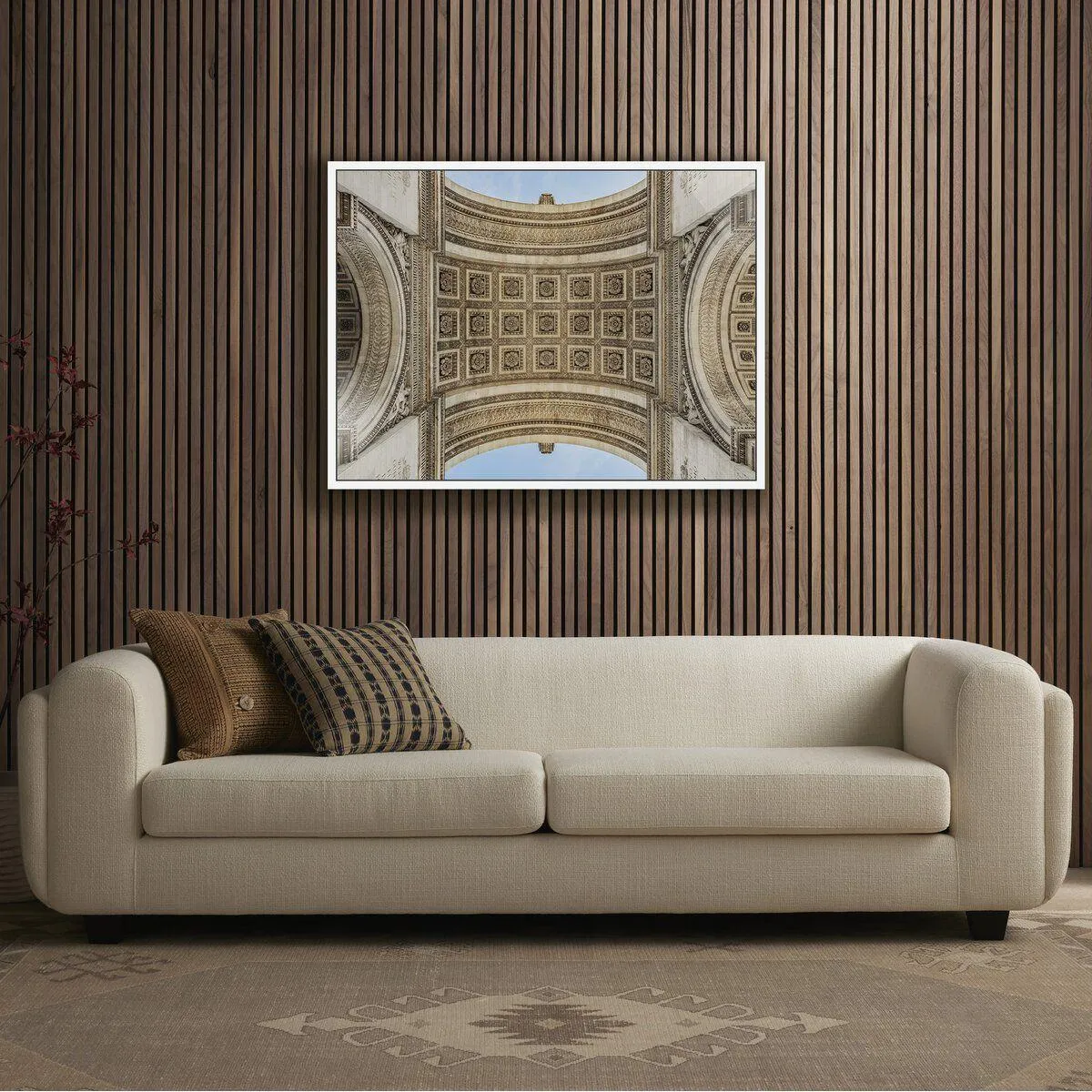 Arc De Triumphe By Guy Sargent - 40"X30" - White Maple - Framed Metal