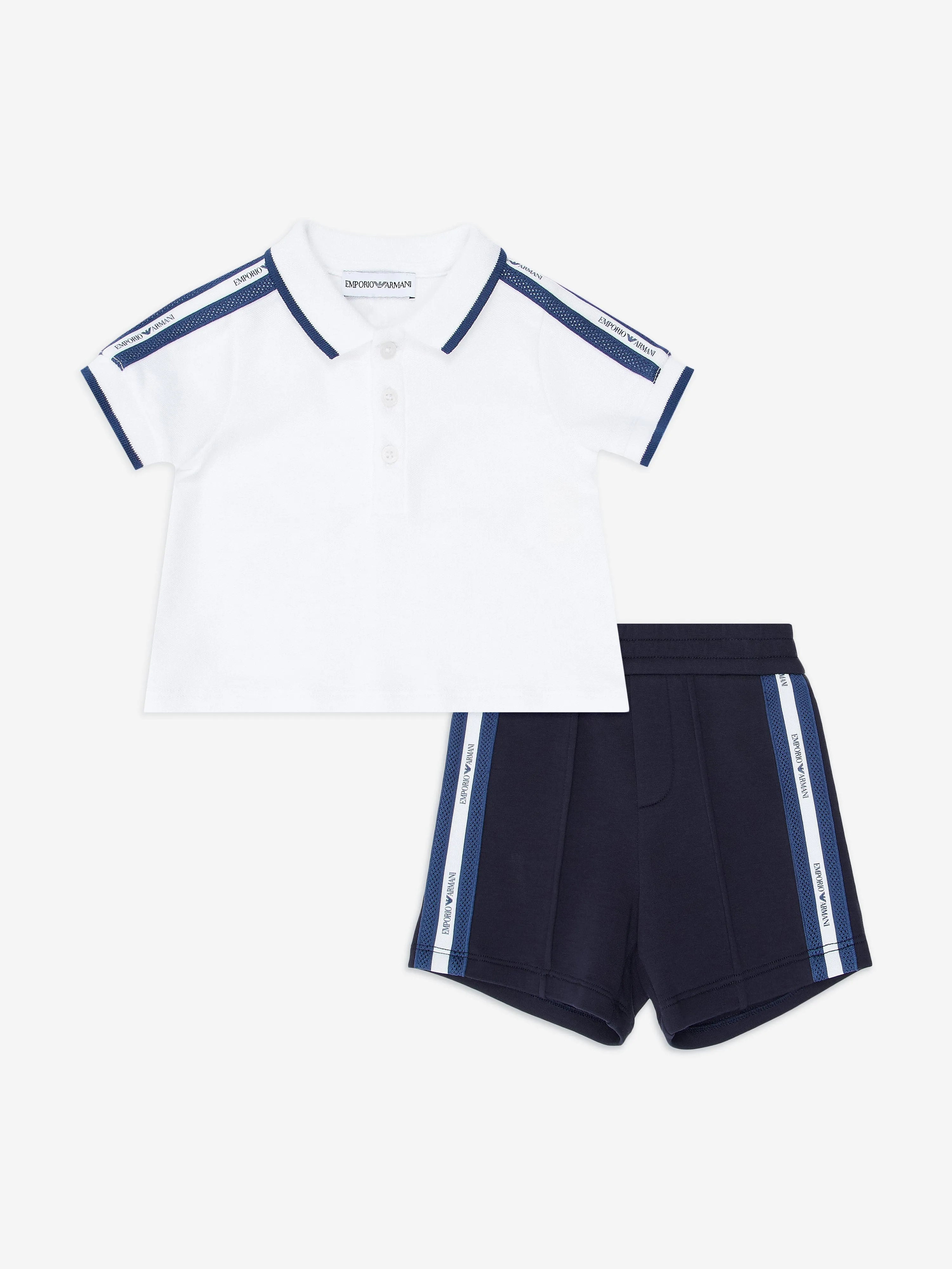 Baby Boys Logo Tape Short Set in Navy