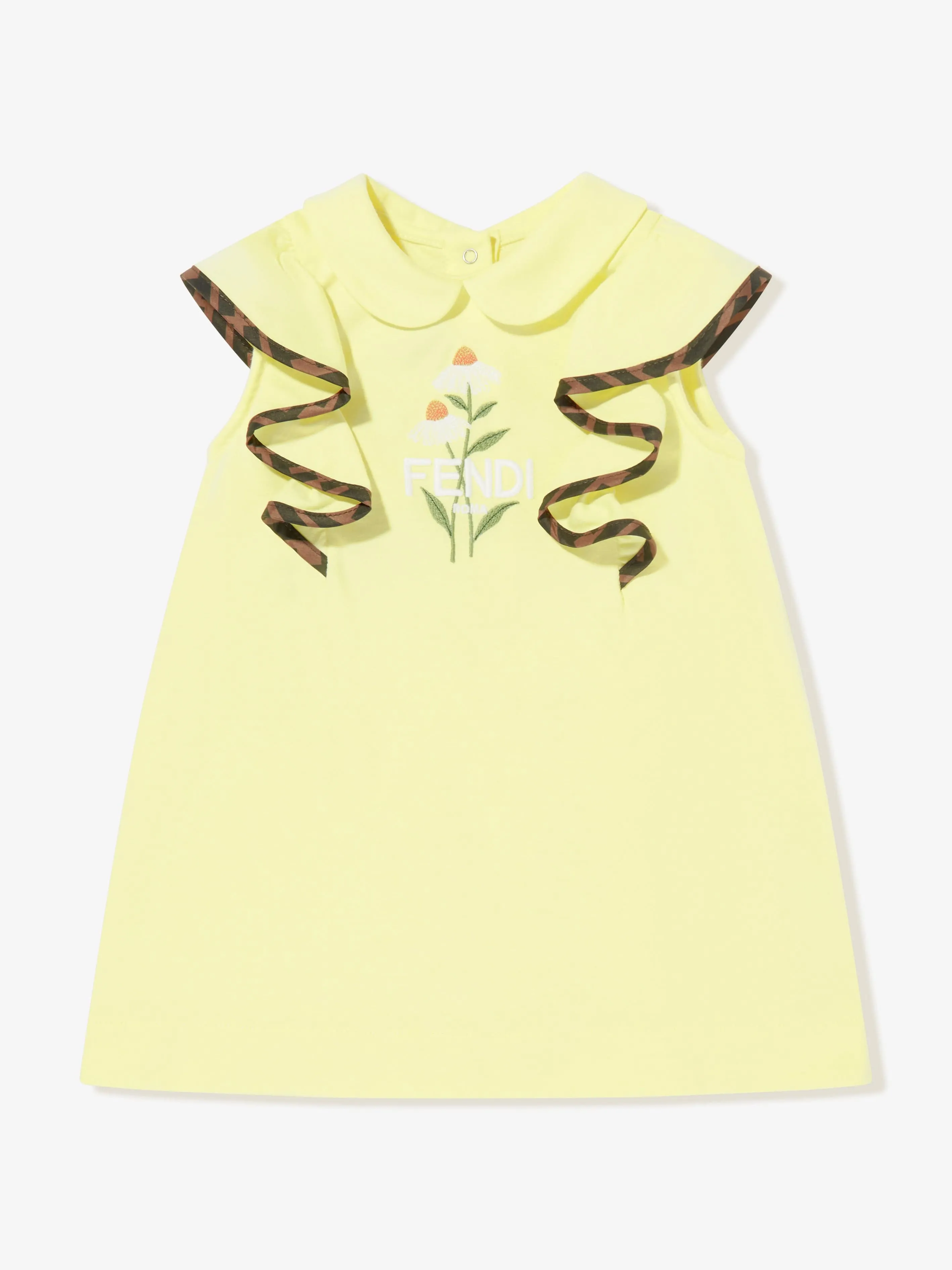 Baby Girls Flower Ruffle Dress in Yellow
