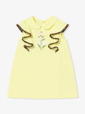 Baby Girls Flower Ruffle Dress in Yellow