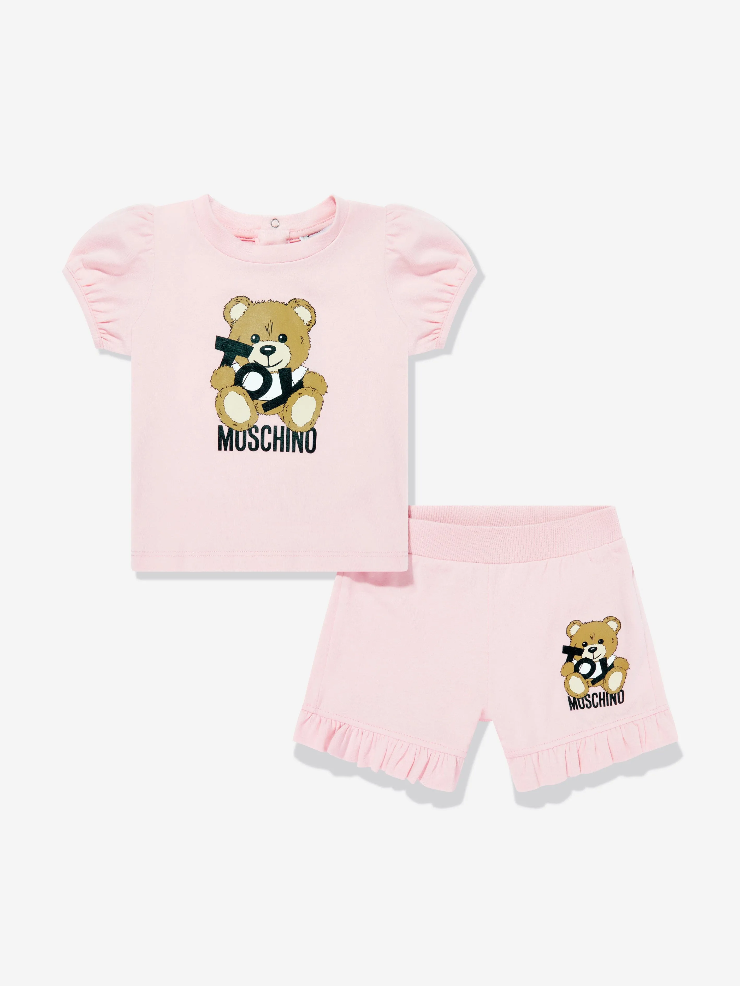 Baby Girls Teddy Bear Short Set in Pink