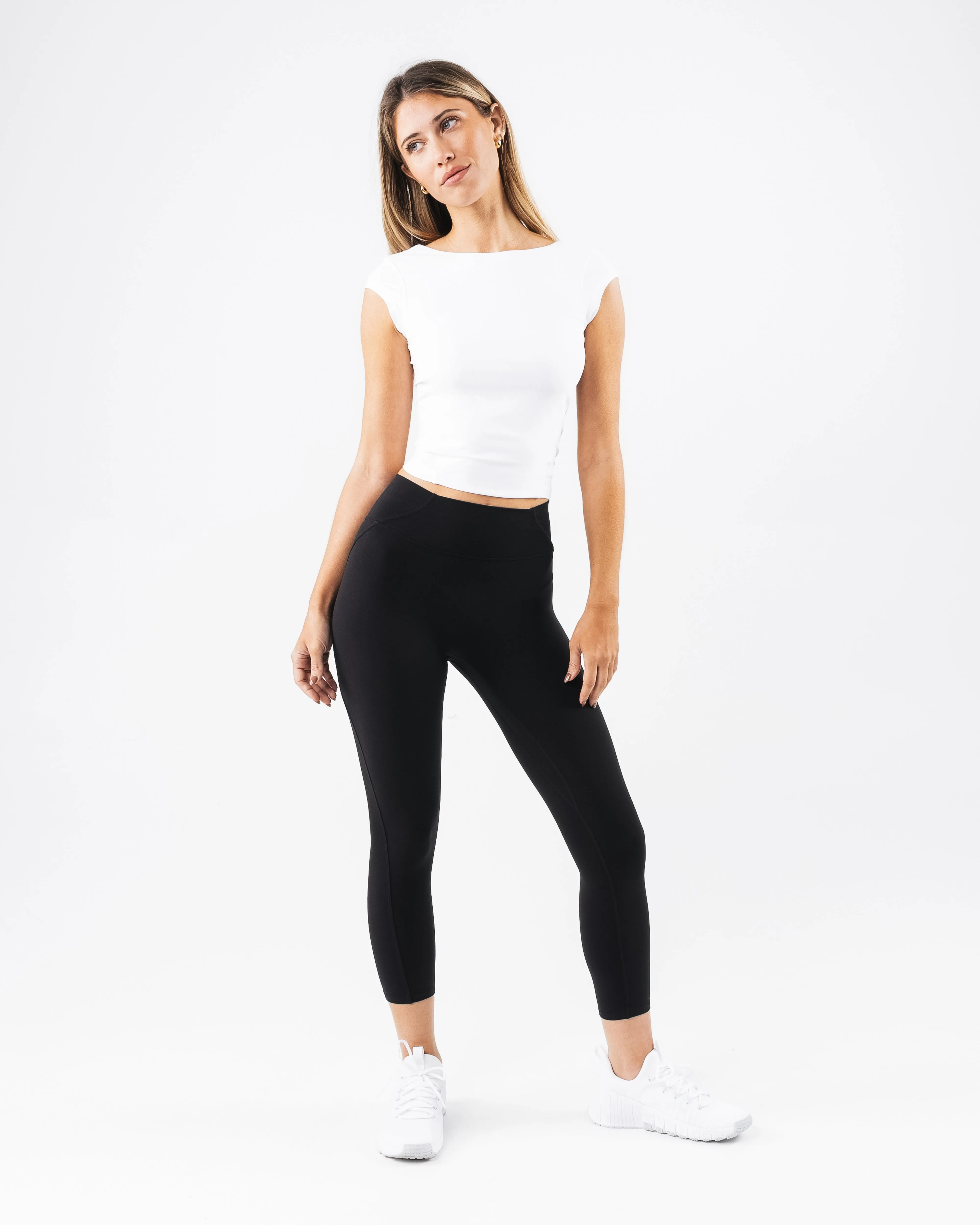 Basics Open Back Top - White