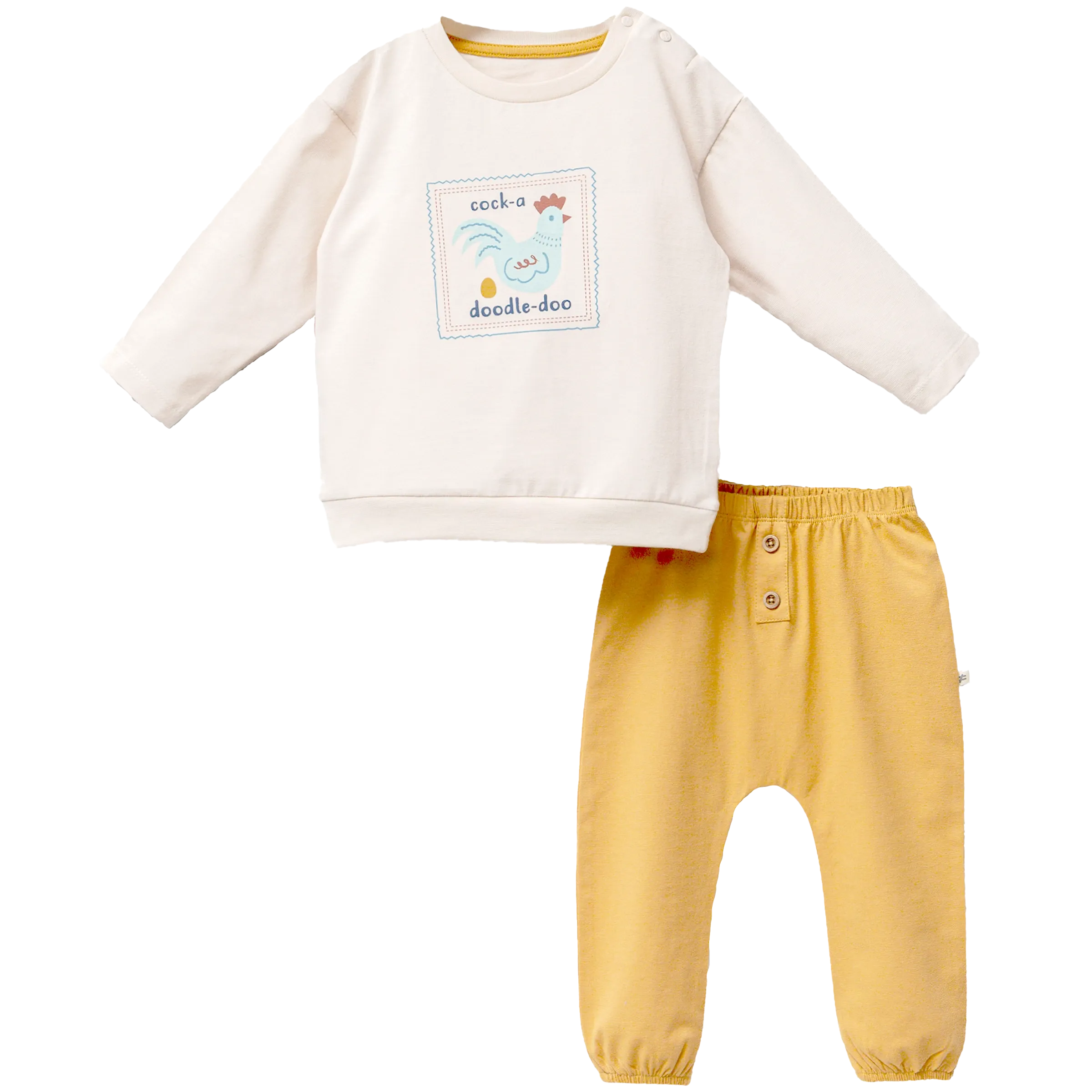 Beige Chicken Graphic Outfit
