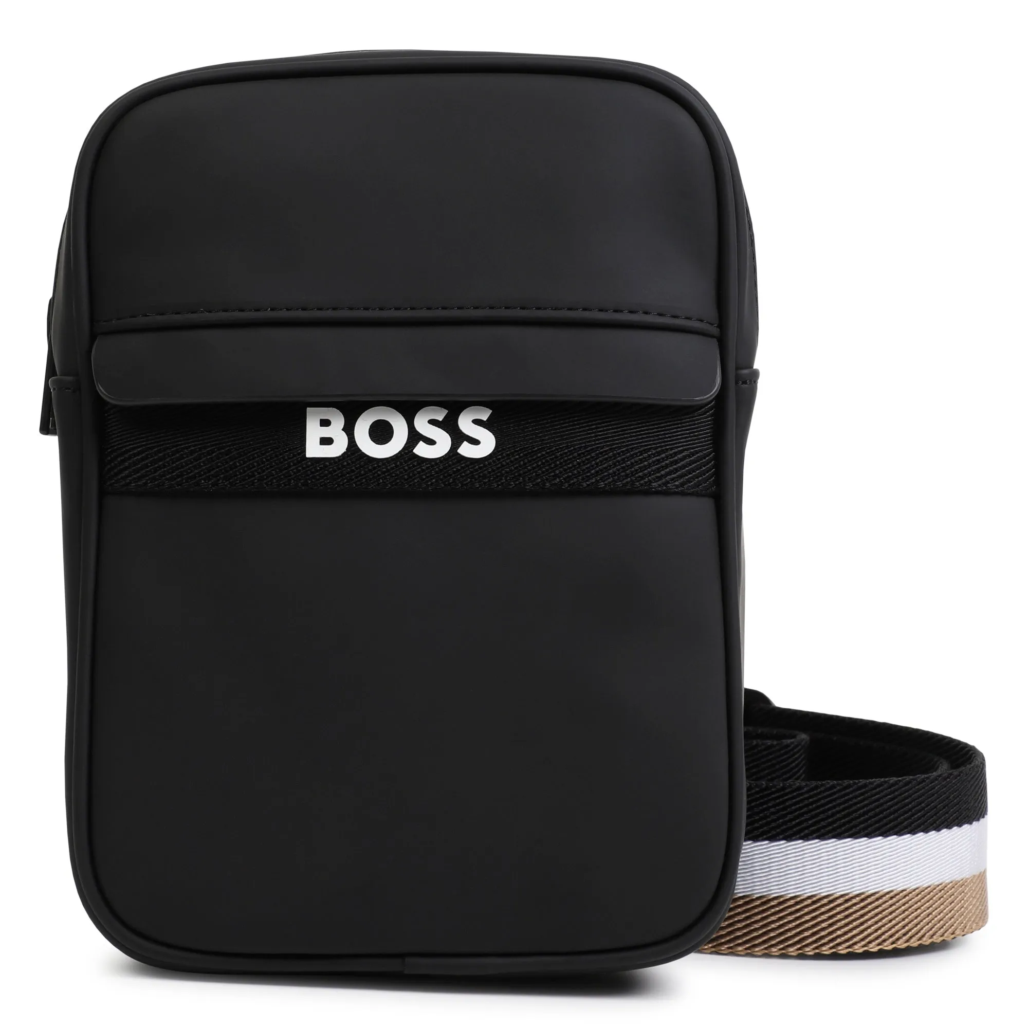 Black Tri-Color Strap Logo Bag