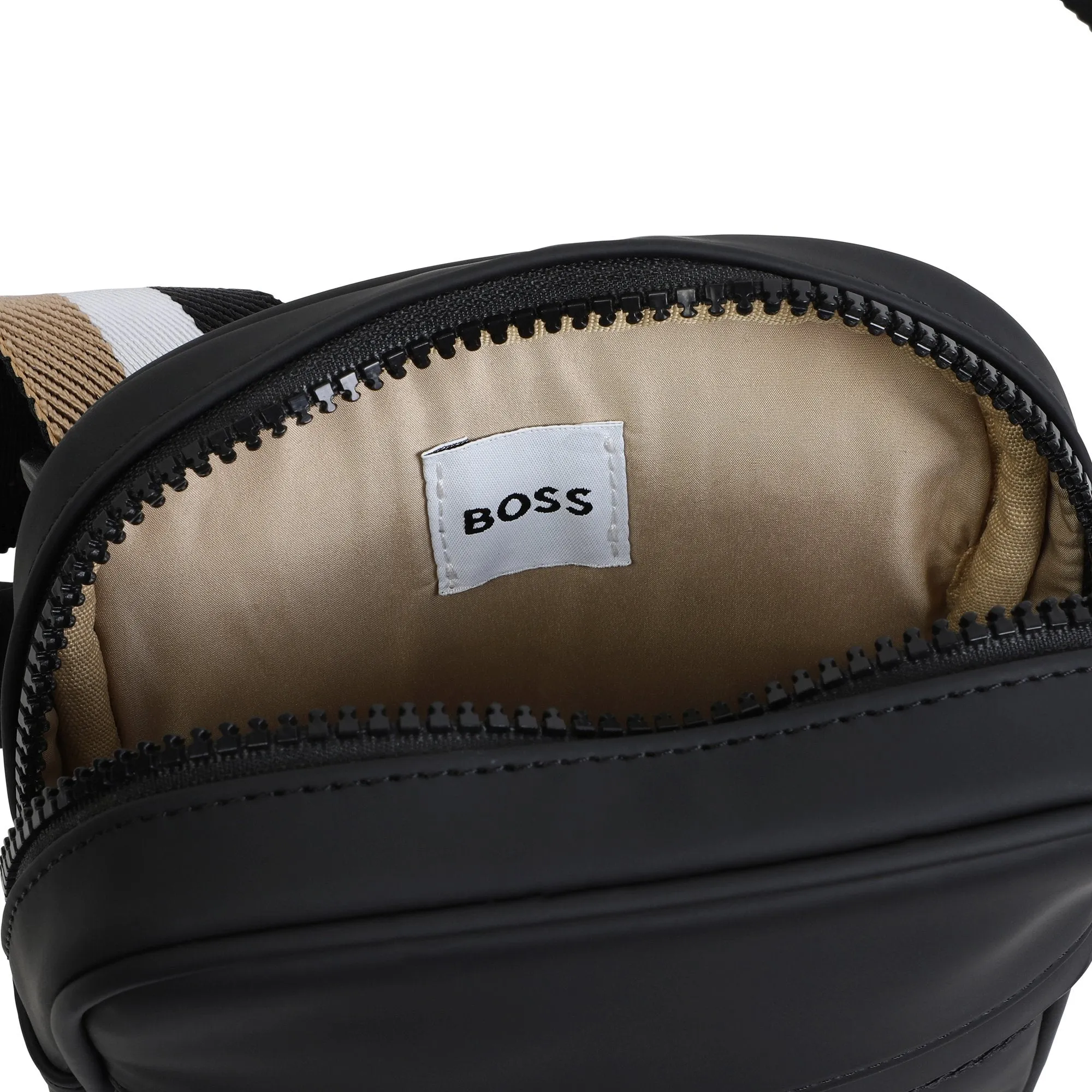 Black Tri-Color Strap Logo Bag
