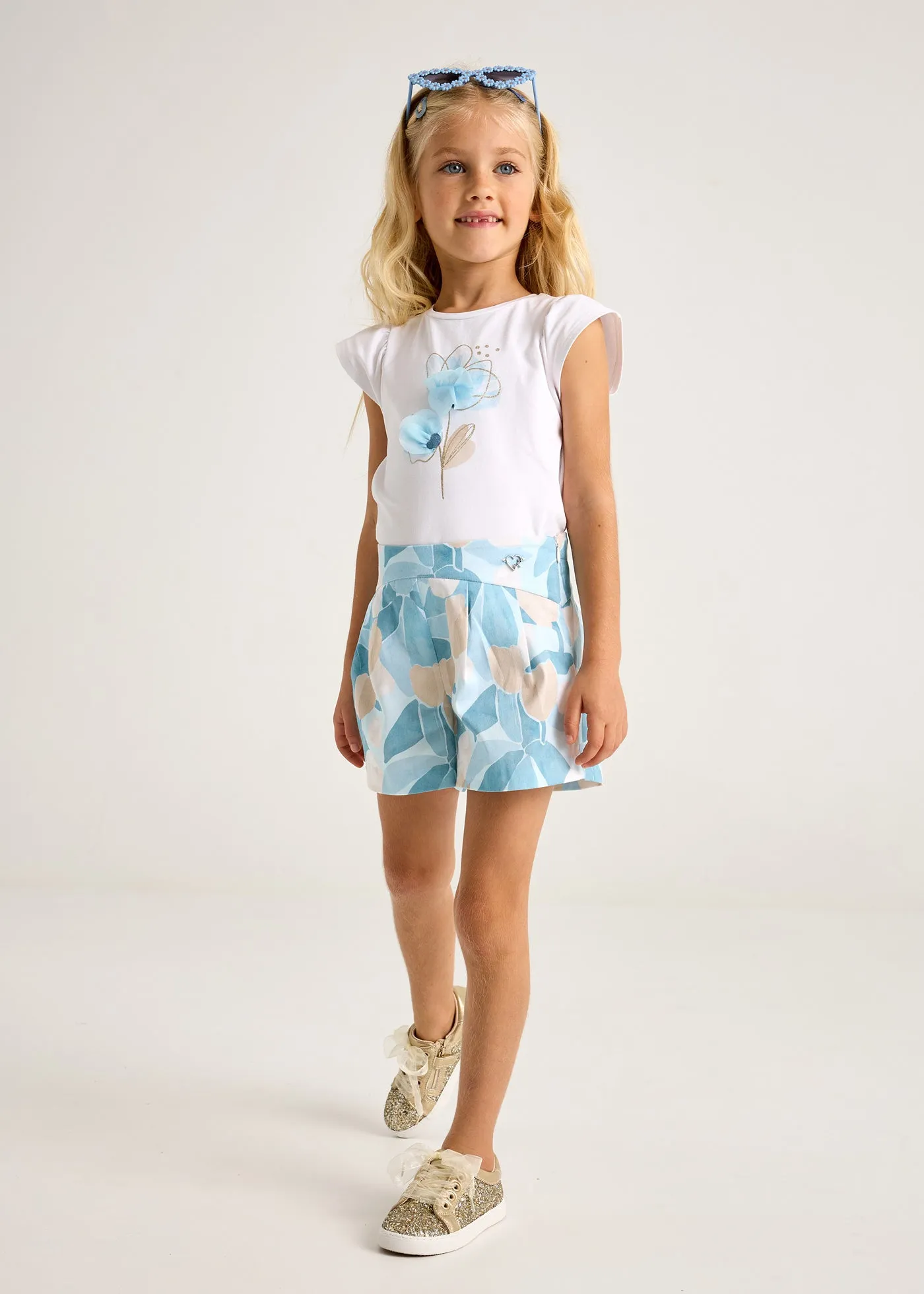Blue Sky Floral Skort