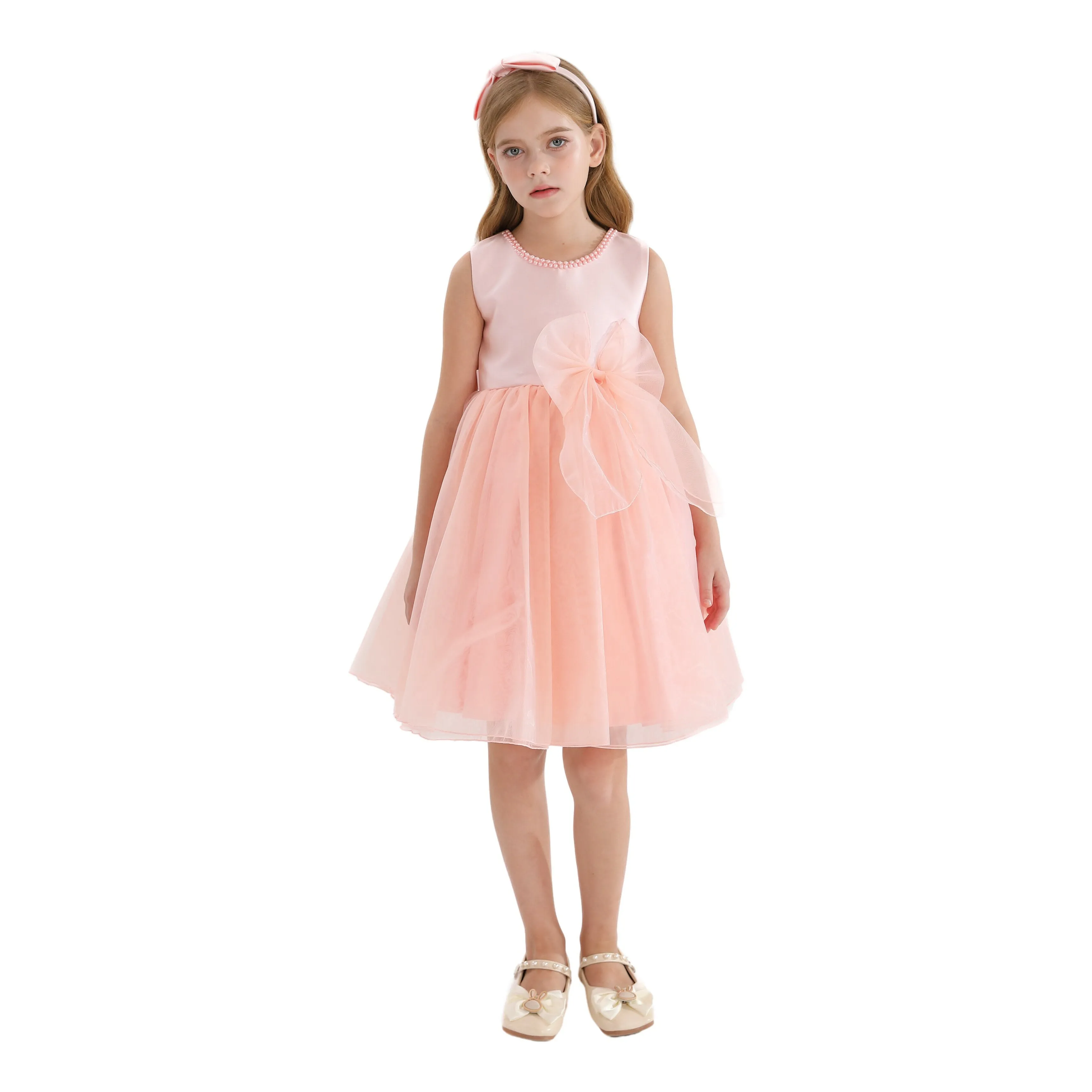 Blush Felice Tulle Bow Dress
