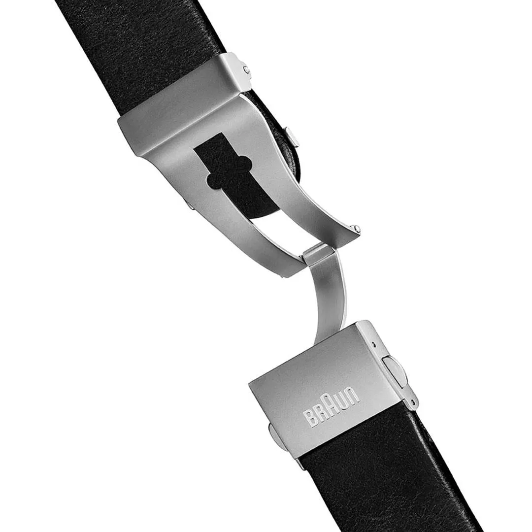 BN0095 Braun gents prestige chronograph watch - black dial and black leather strap