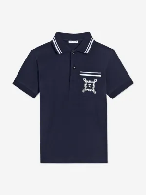 Boys Bandana Pocket Polo Shirt in Navy