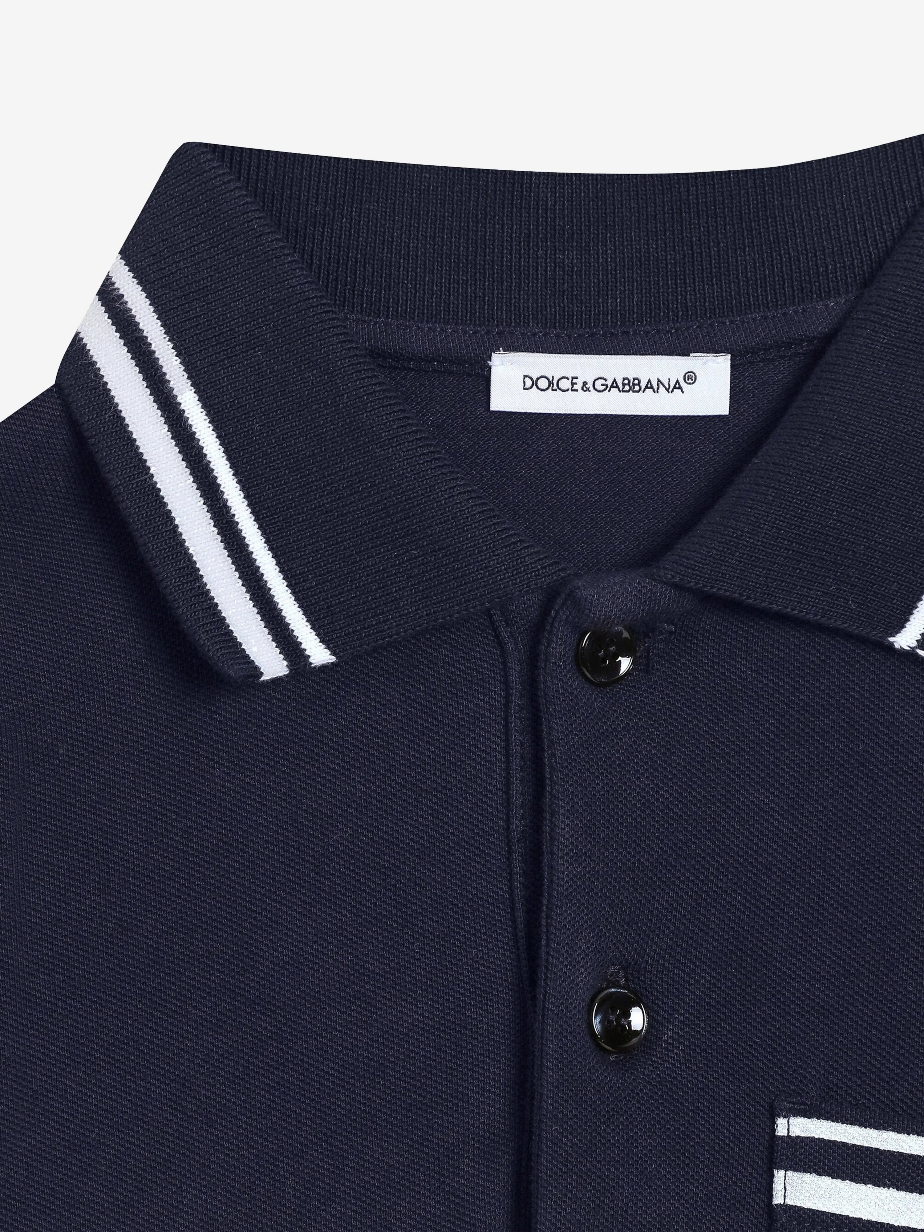 Boys Bandana Pocket Polo Shirt in Navy