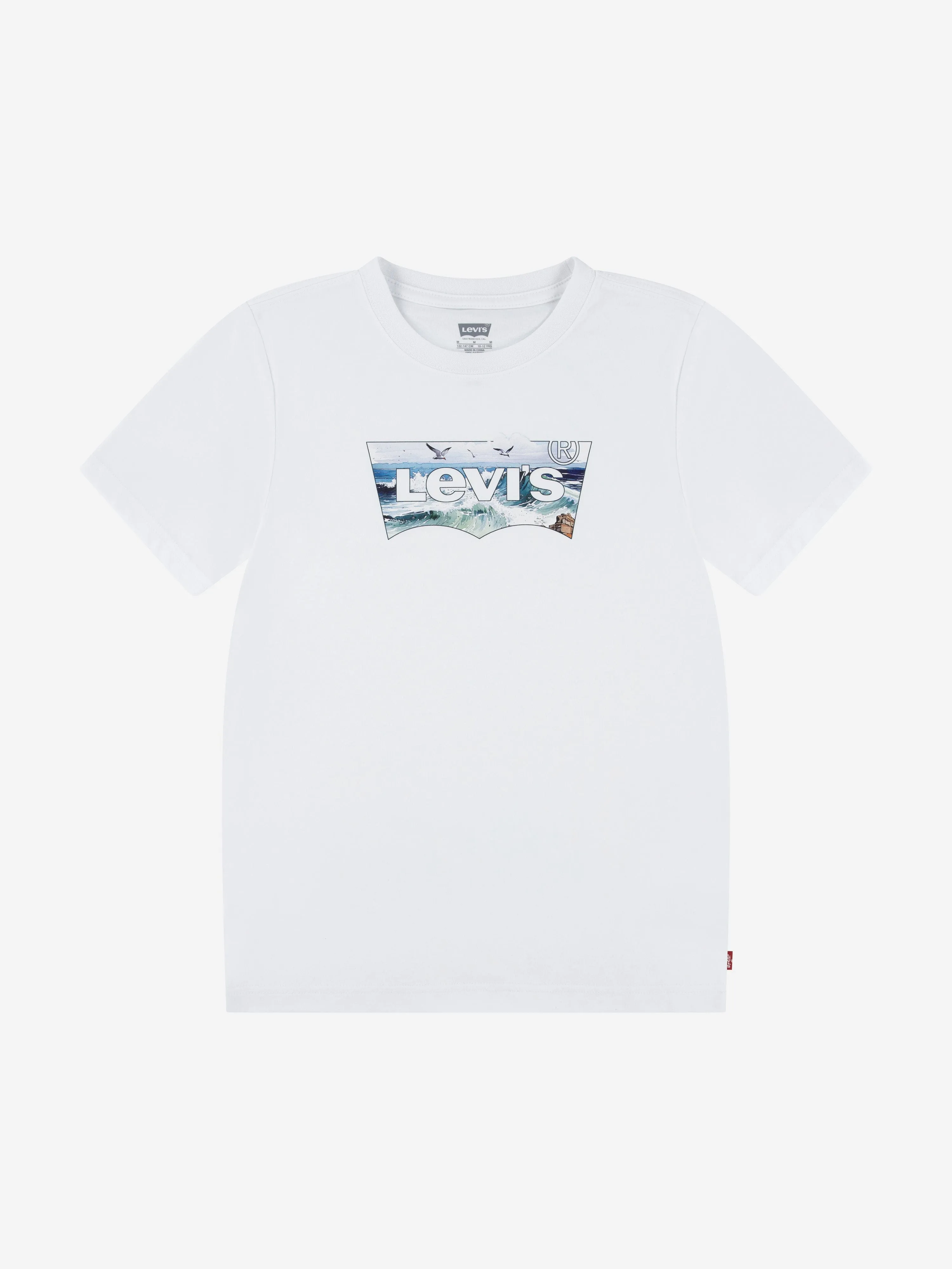 Boys Crashing Waves Batwing T-Shirt in White