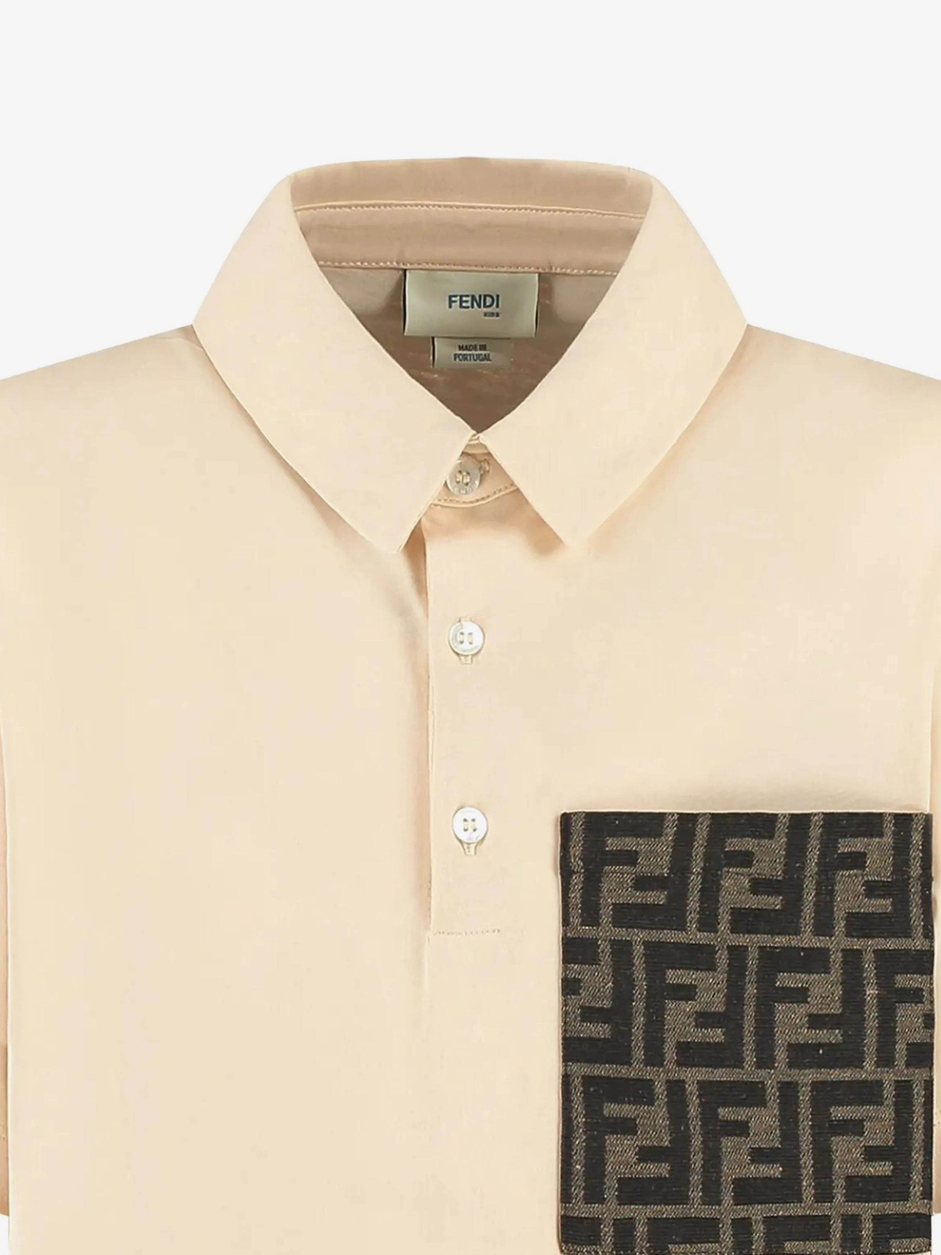 Boys FF Pocket Polo Shirt in Beige