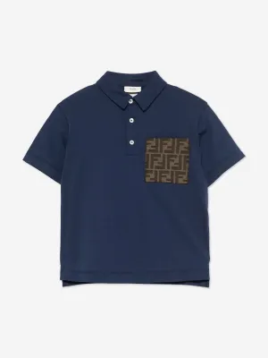 Boys FF Pocket Polo Shirt in Navy