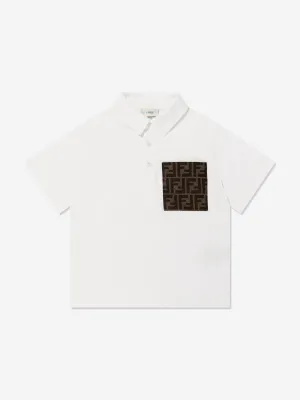 Boys FF Pocket Polo Shirt in White