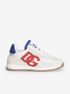 Boys Mixed Material DG Cushion Trainers in White