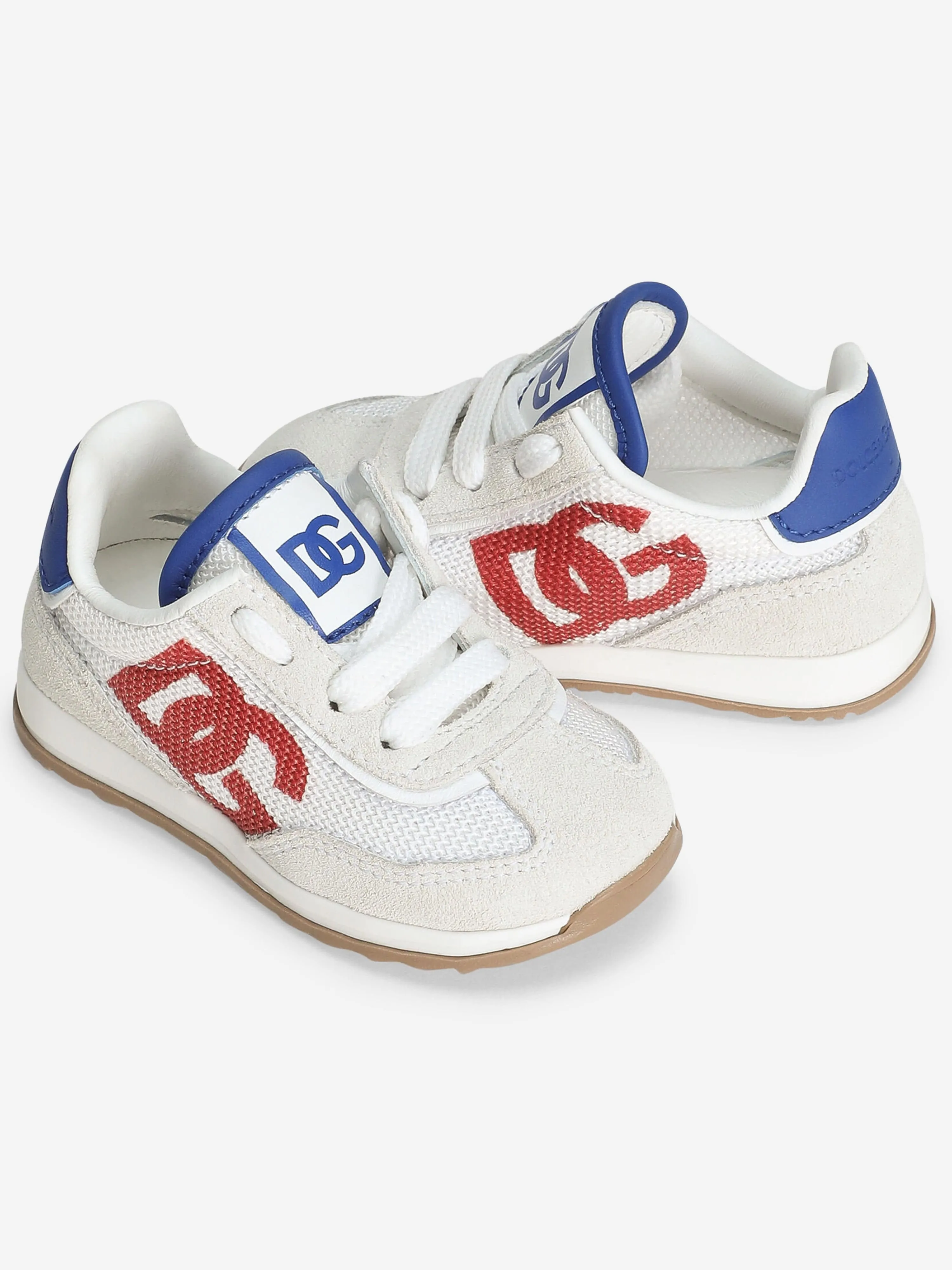 Boys Mixed Material DG Cushion Trainers in White