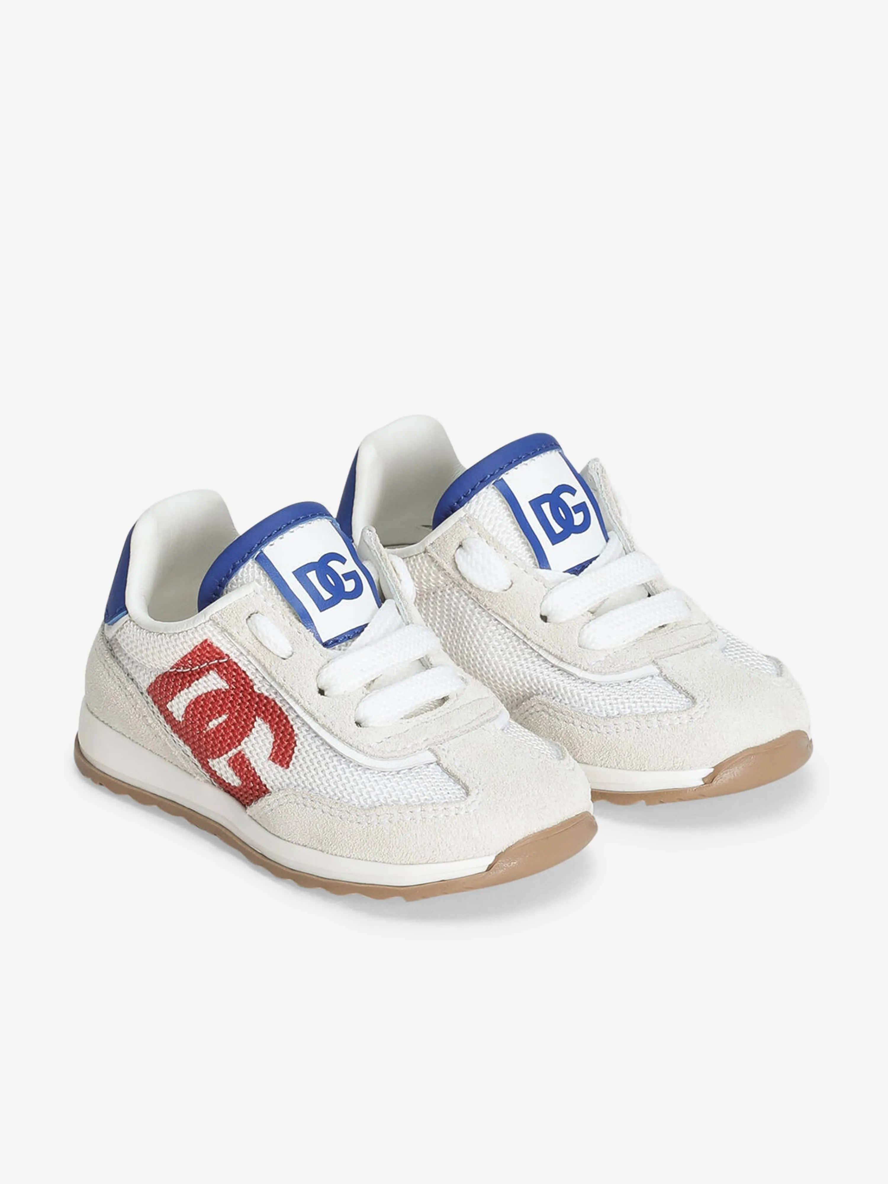 Boys Mixed Material DG Cushion Trainers in White