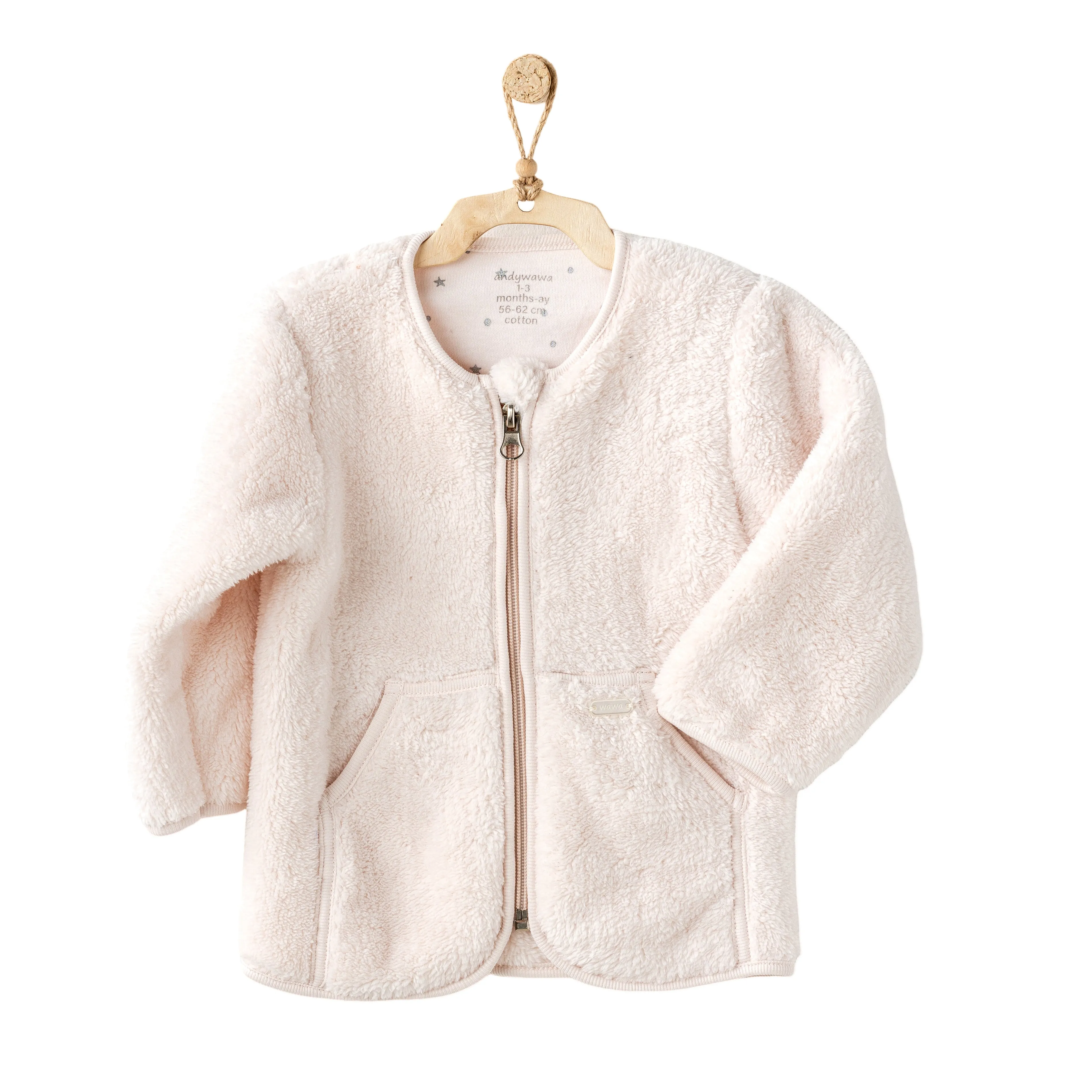 Cream Plush Zip Up Jacket