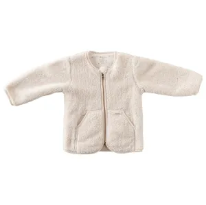 Cream Plush Zip Up Jacket