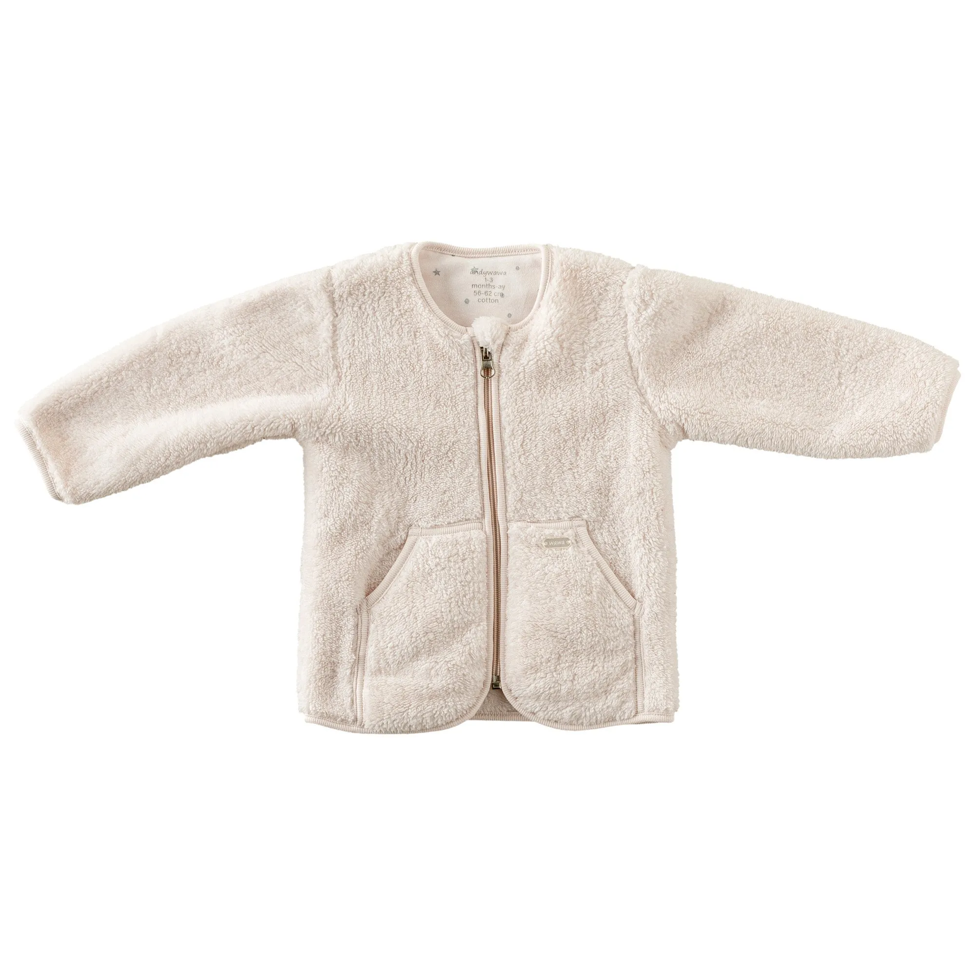Cream Plush Zip Up Jacket