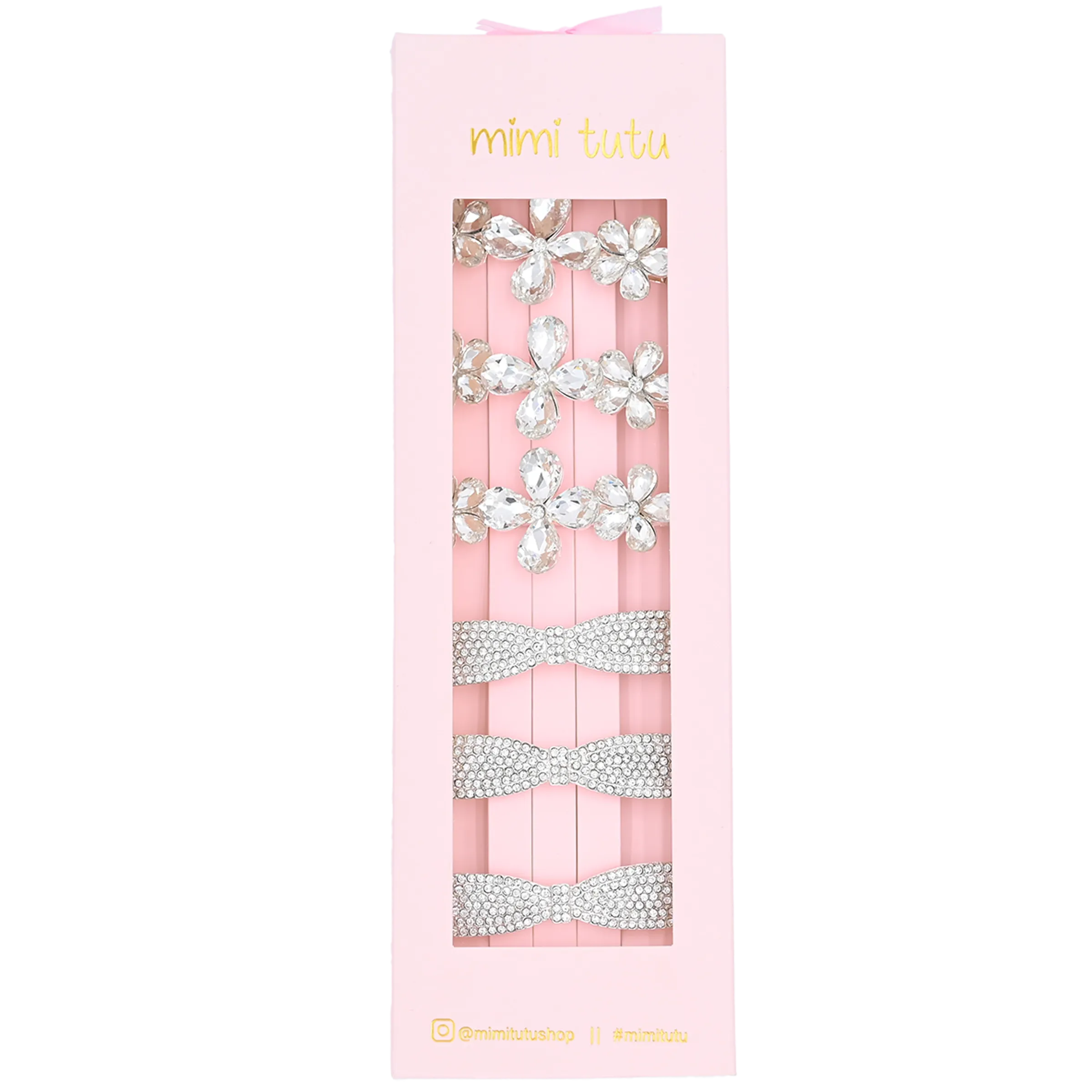 Crystal Bow & Daisy Hairclip Set