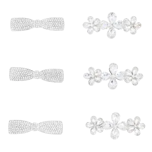 Crystal Bow & Daisy Hairclip Set