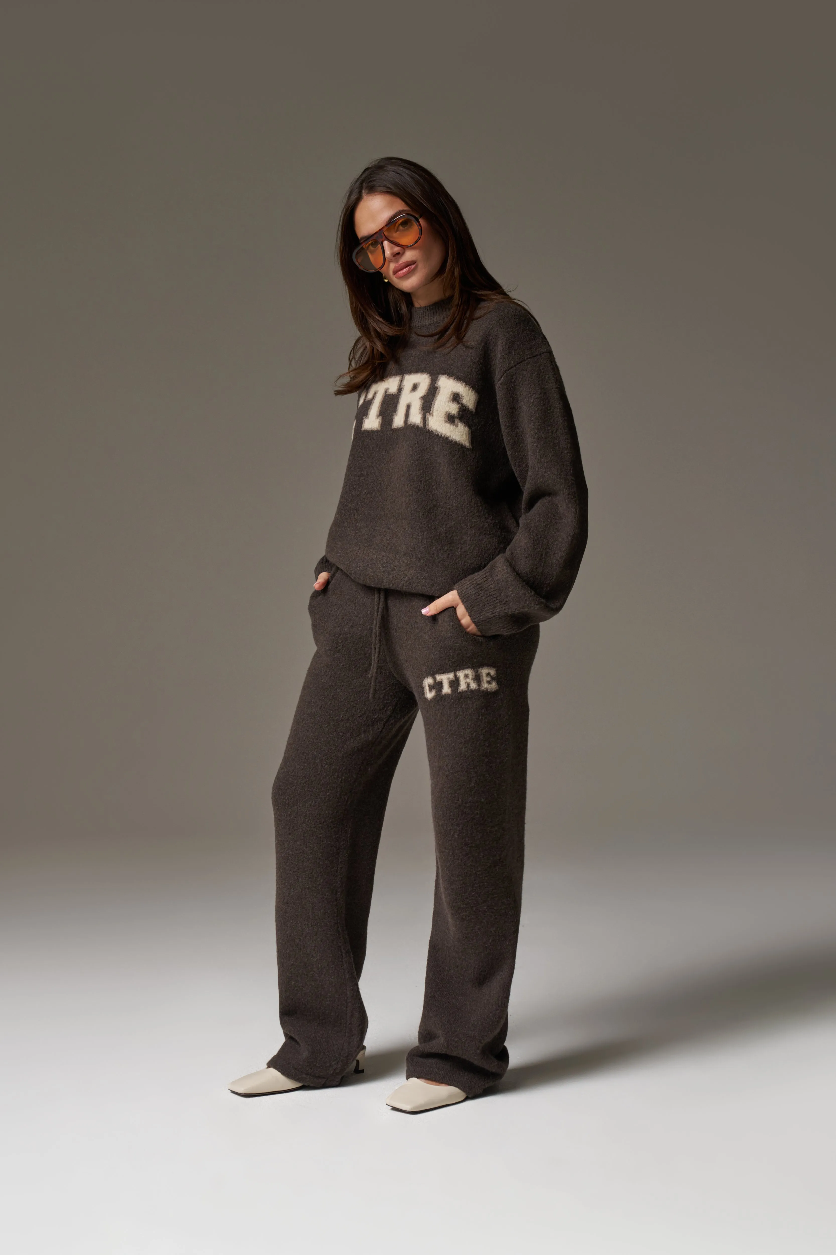 CTRE KNITTED SWEATSHIRT - BROWN