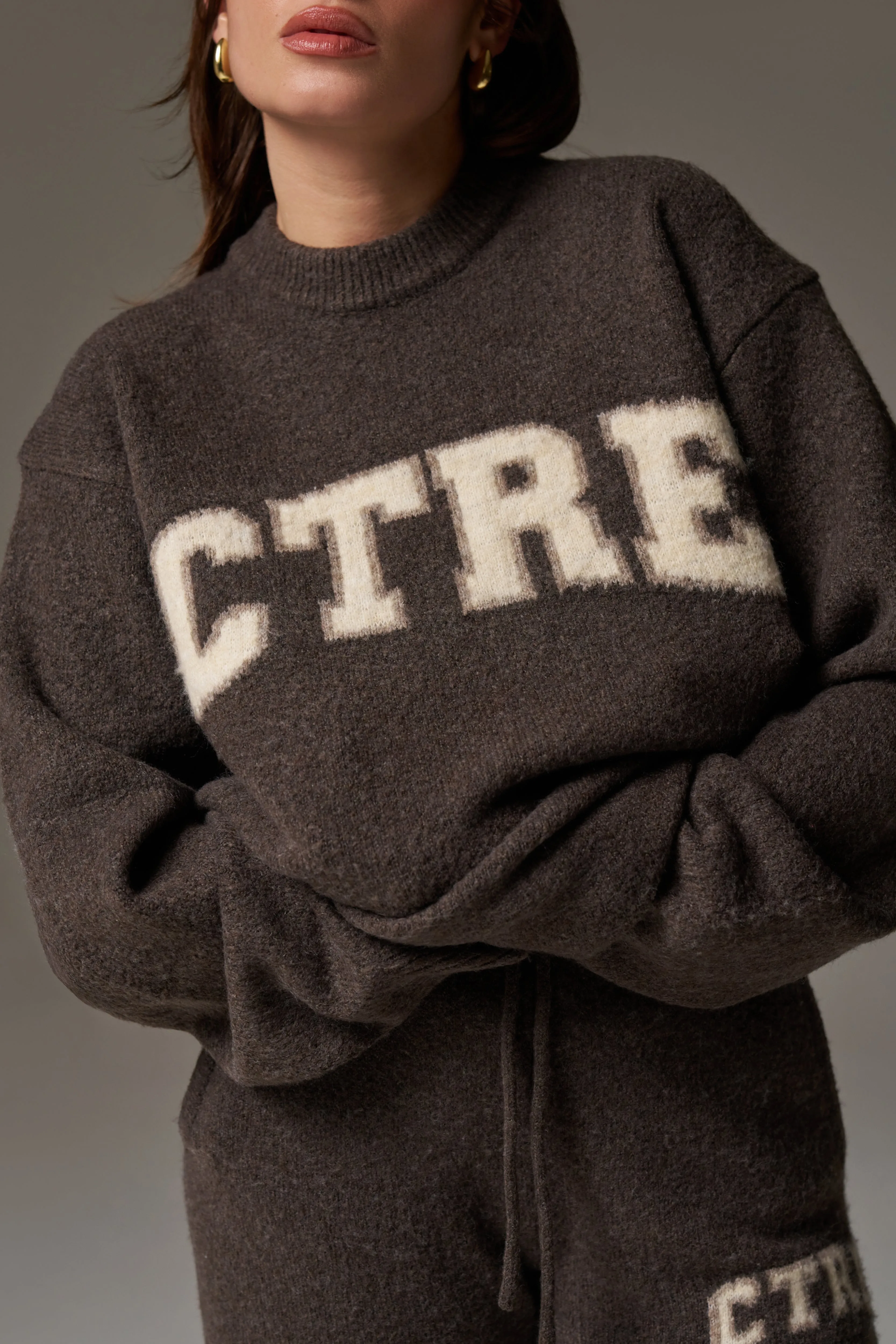 CTRE KNITTED SWEATSHIRT - BROWN