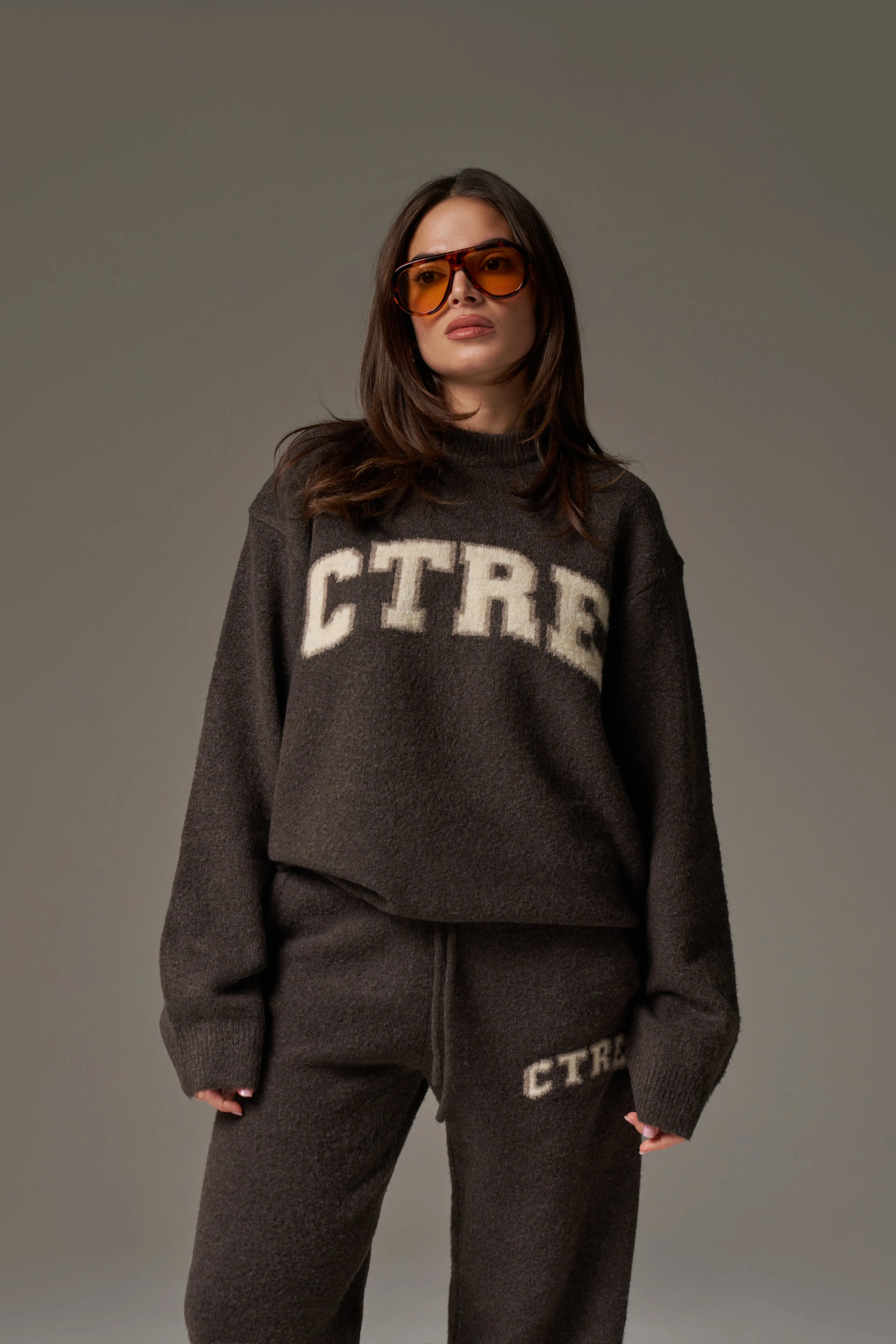 CTRE KNITTED SWEATSHIRT - BROWN