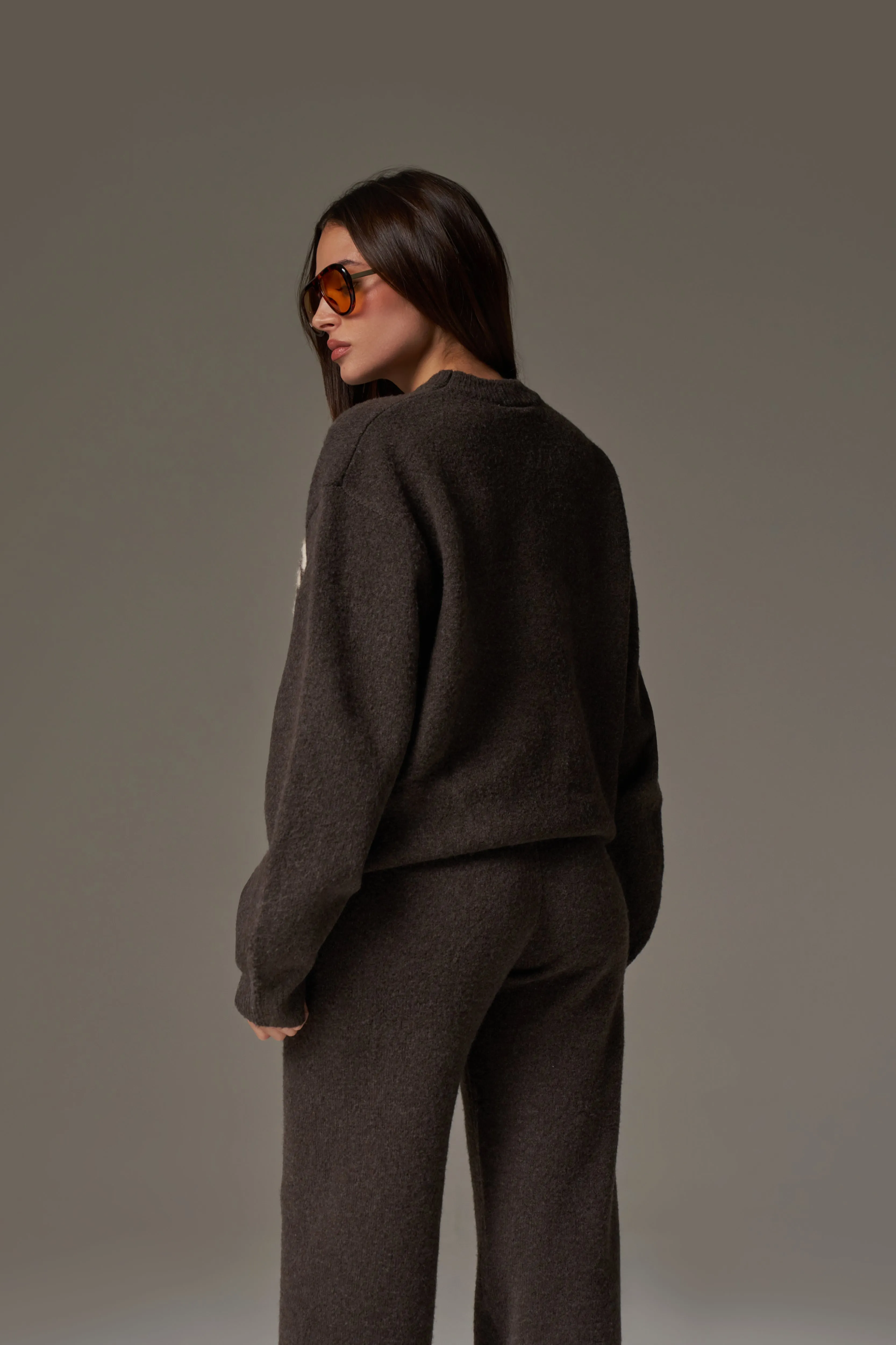 CTRE KNITTED SWEATSHIRT - BROWN