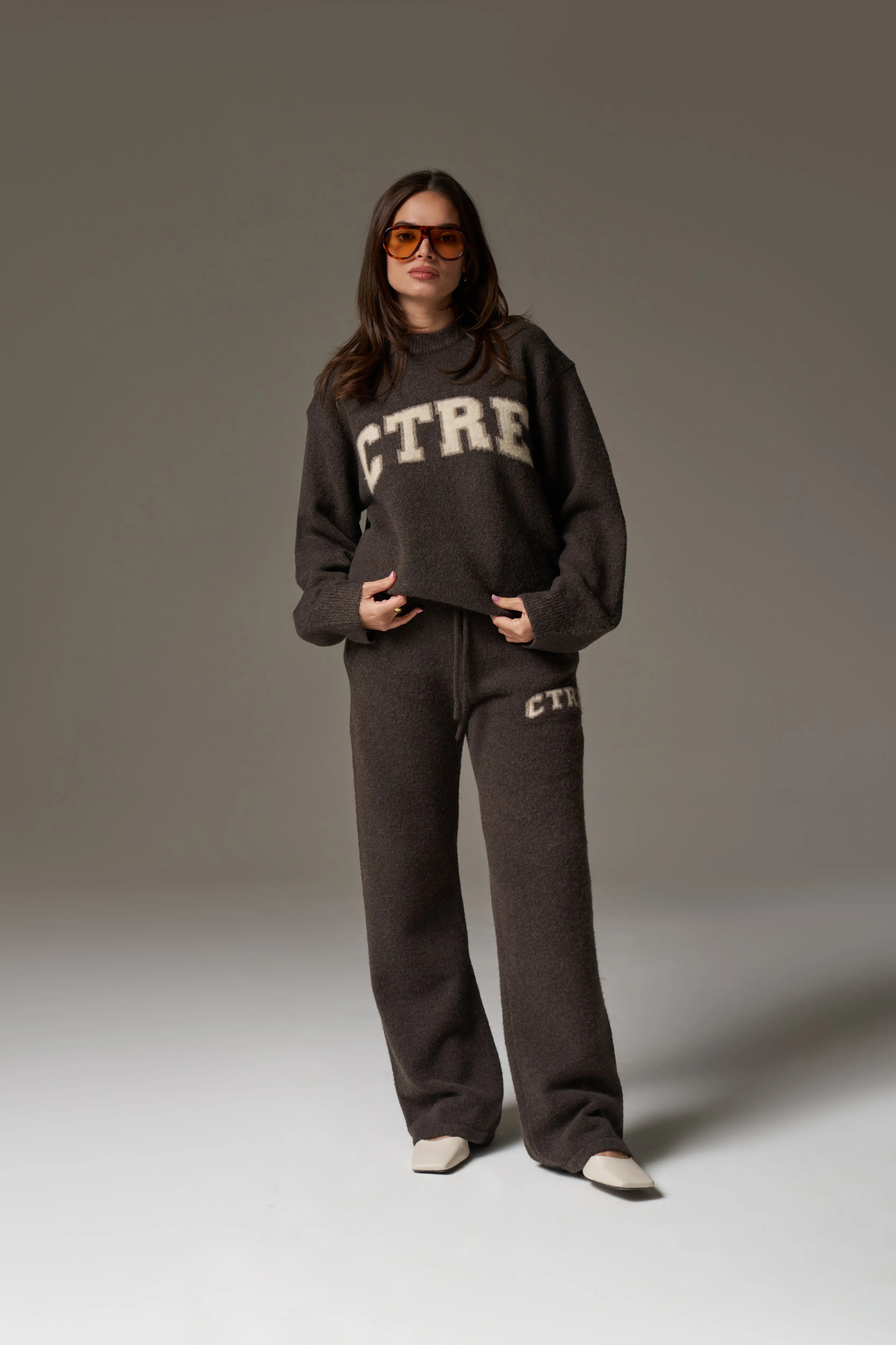 CTRE KNITTED SWEATSHIRT - BROWN