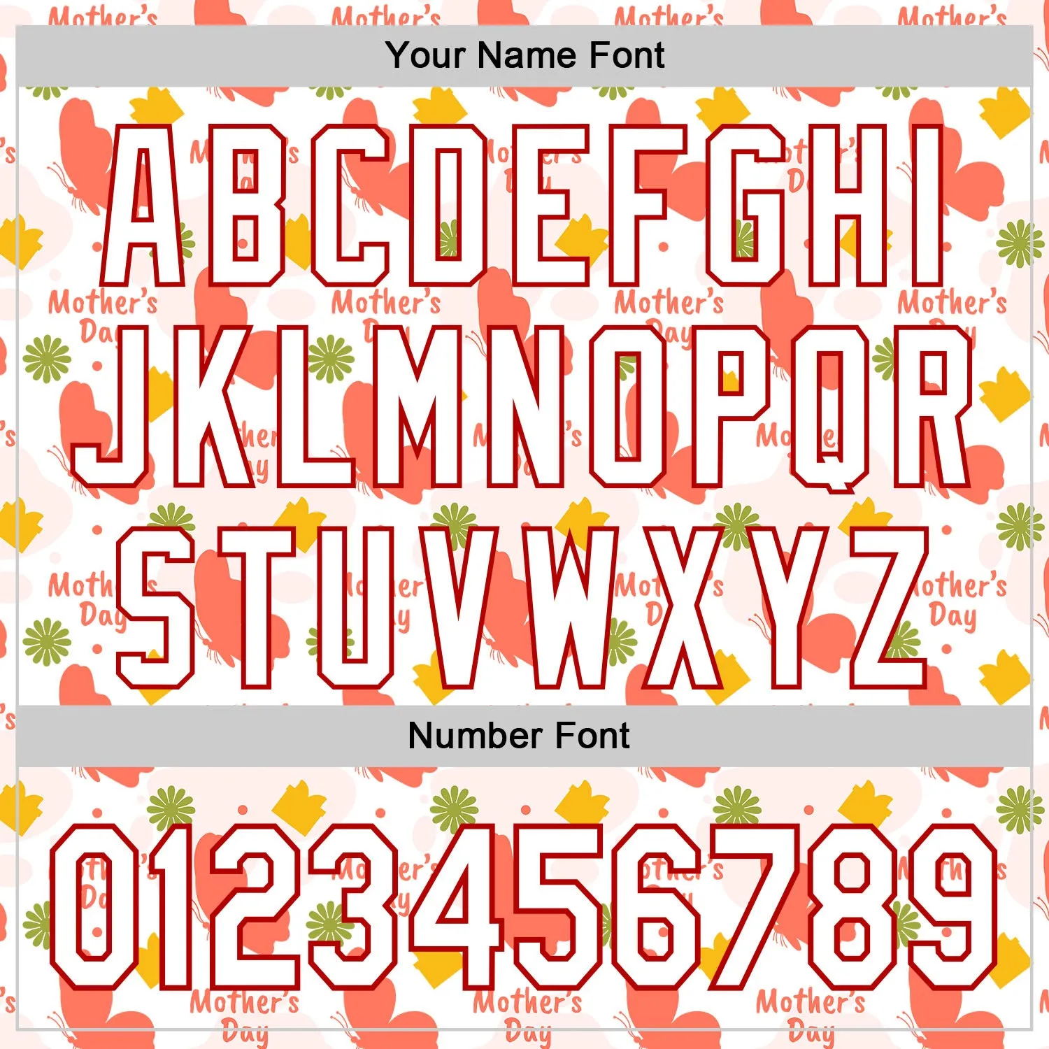 Custom White Red 3D Pattern Design Mother's Day Love Authentic Baseball Jersey