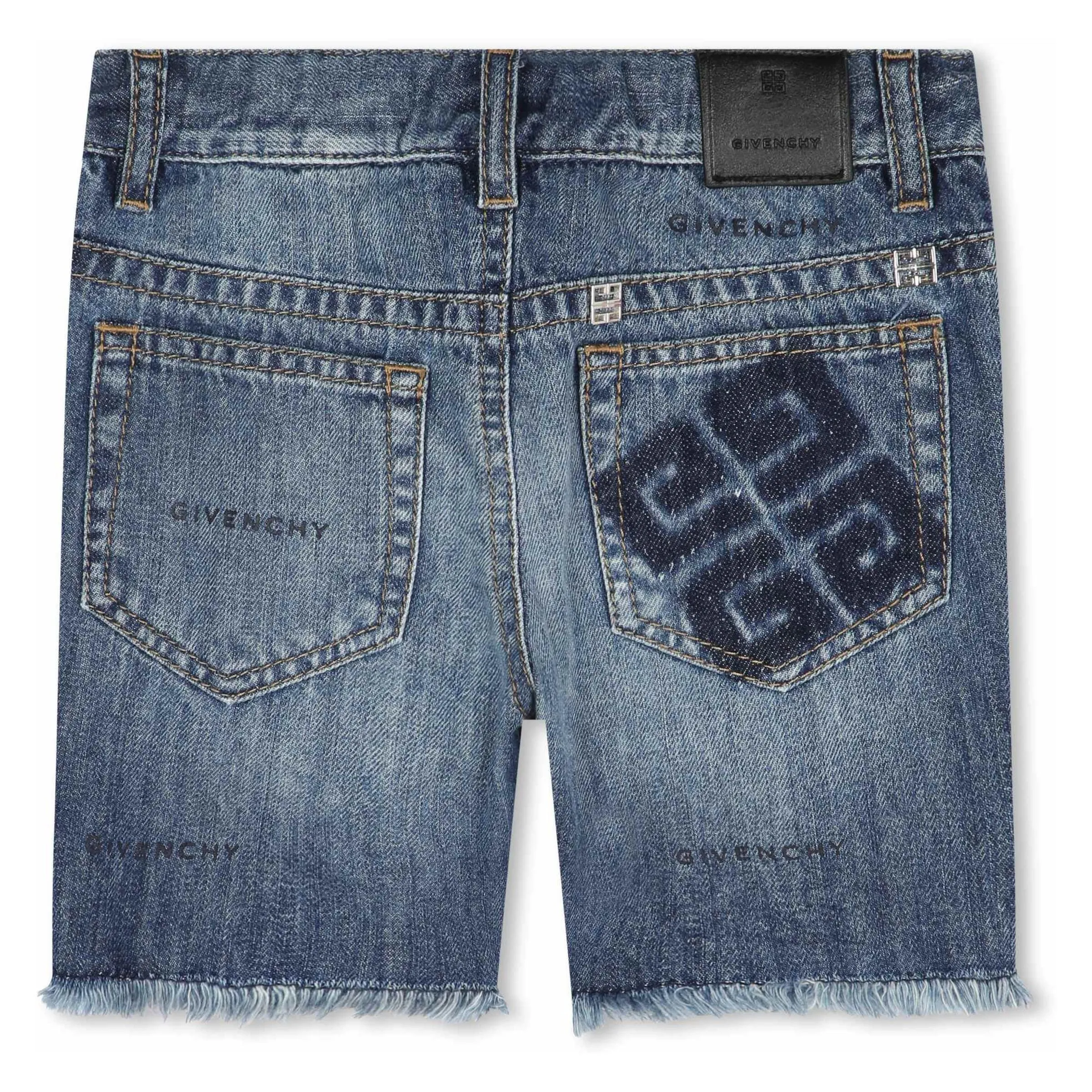 Double Stone Denim Shorts