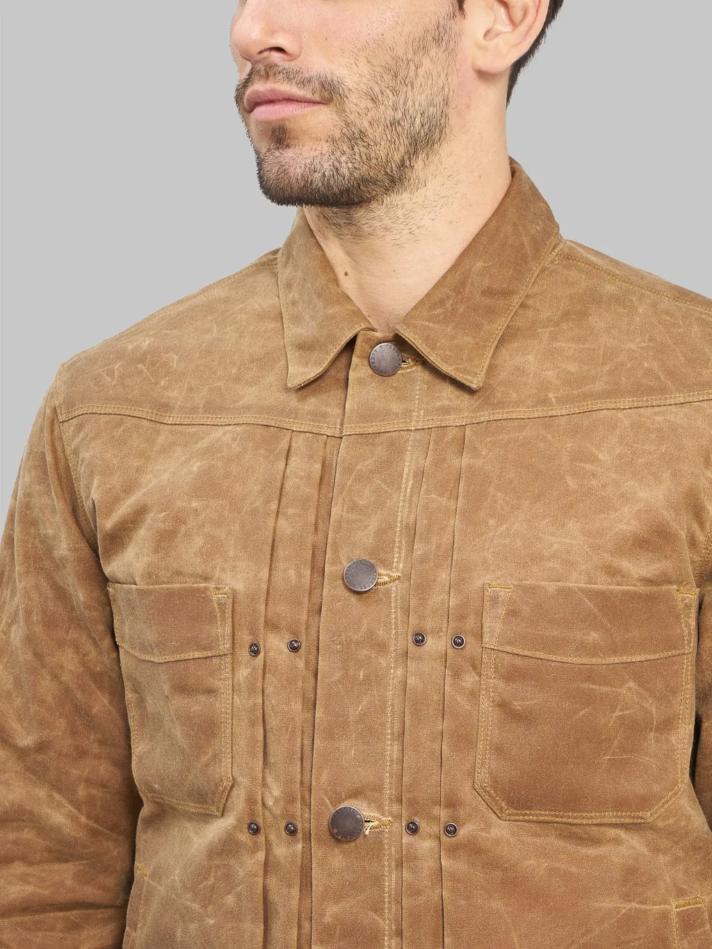 Freenote Cloth Riders Jacket Waxed Canvas Rust
