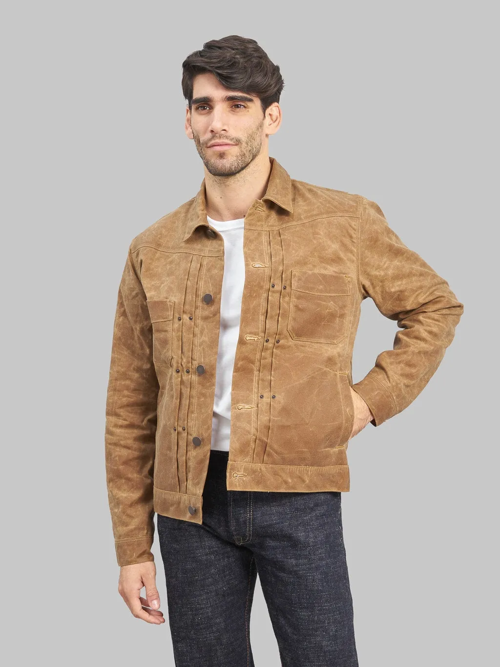 Freenote Cloth Riders Jacket Waxed Canvas Rust