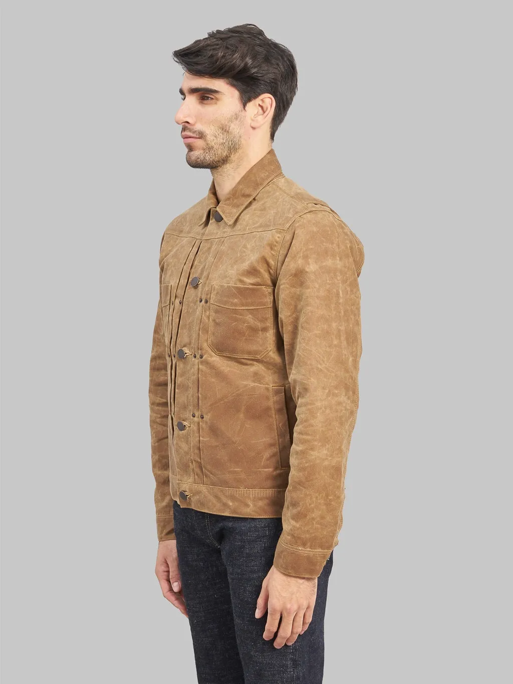 Freenote Cloth Riders Jacket Waxed Canvas Rust