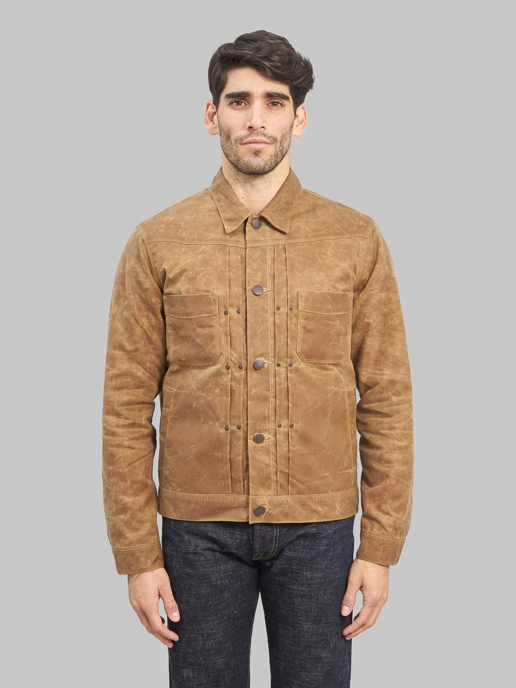 Freenote Cloth Riders Jacket Waxed Canvas Rust