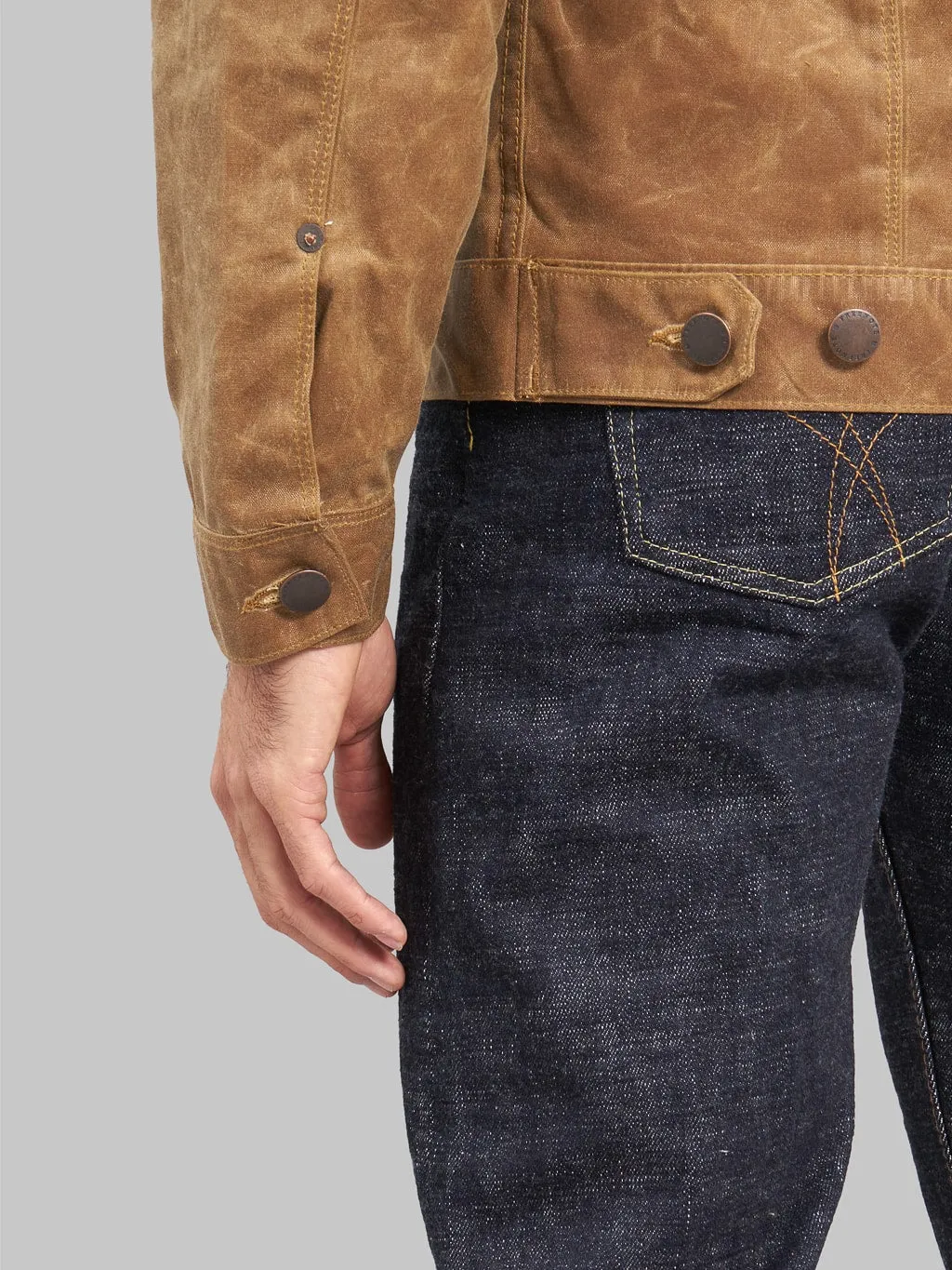 Freenote Cloth Riders Jacket Waxed Canvas Rust