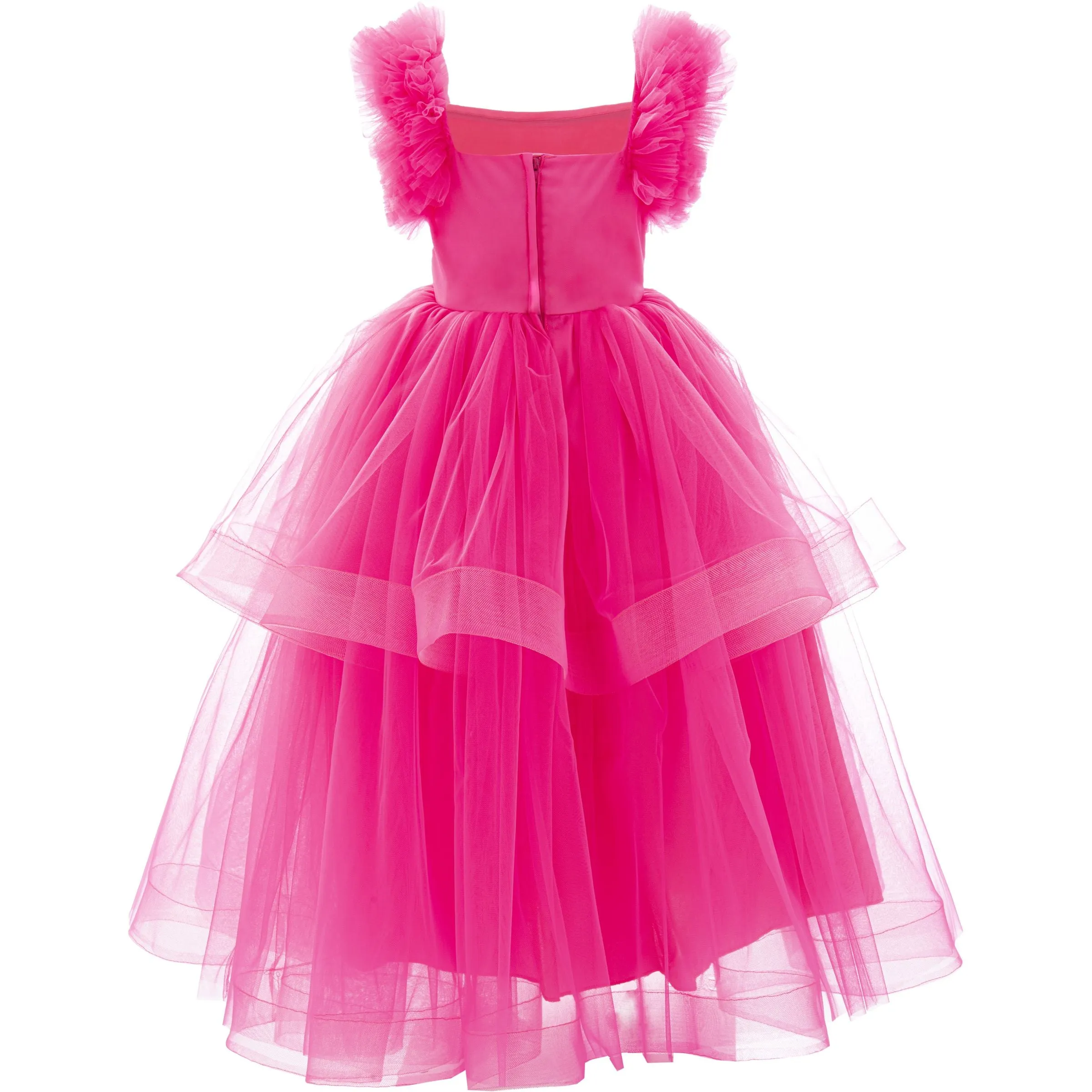 Fuchsia Peralta Sequin Ruffle Tulle Dress