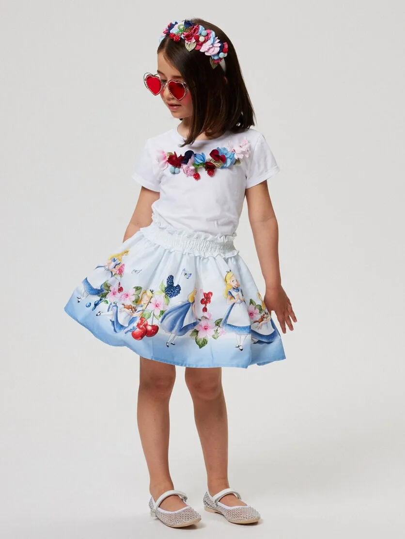 Girls Alice In Wonderland Skirt in Blue