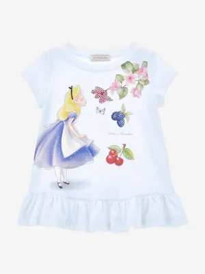 Girls Alice In Wonderland T-Shirt in Blue