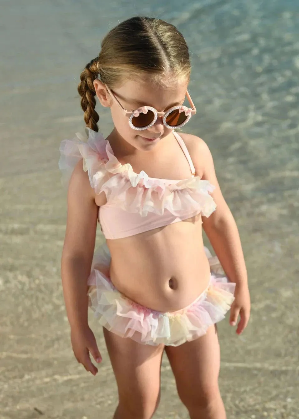 Girls Athens Rainbow Bikini in Pink