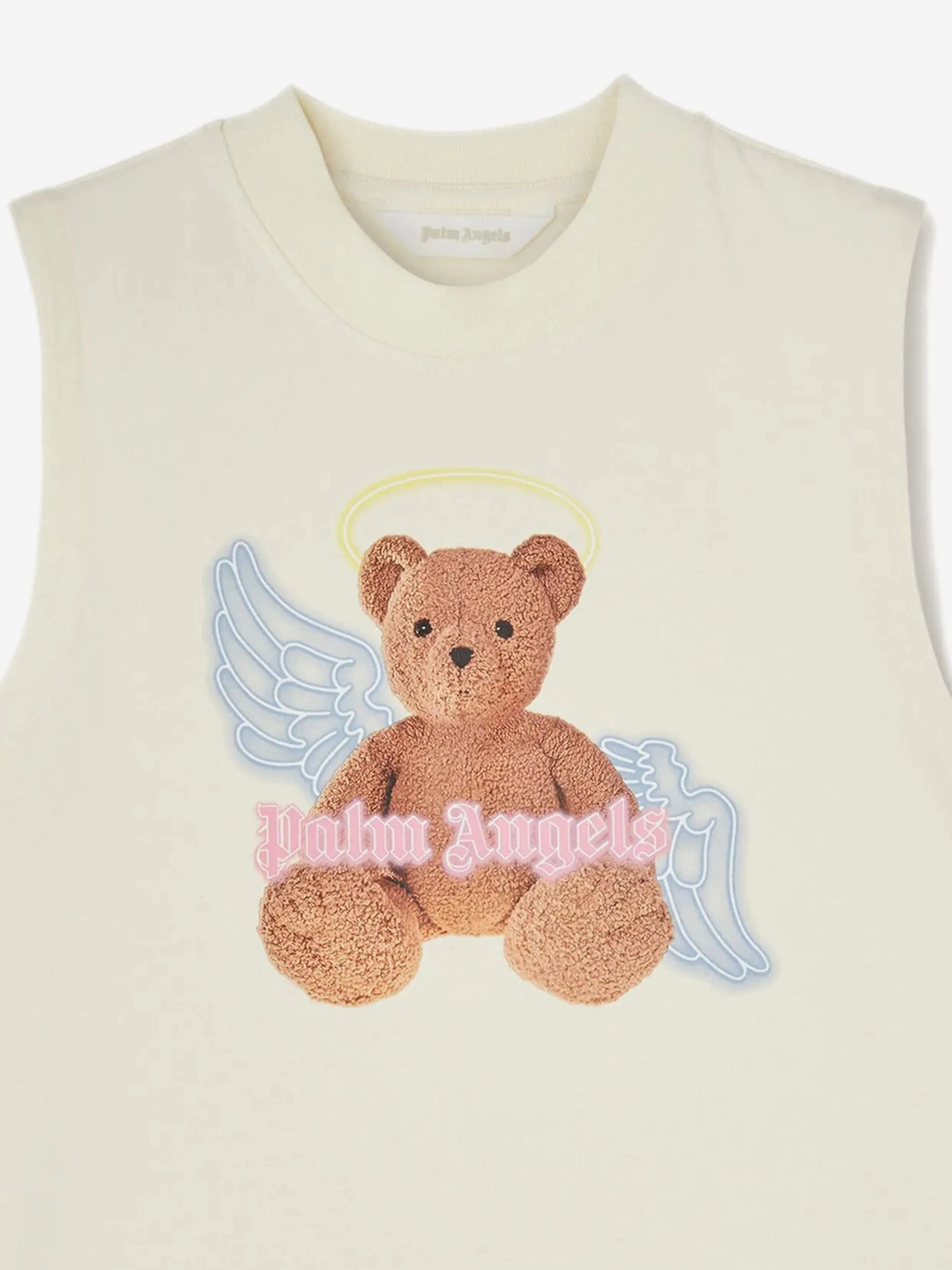 Girls Bear Angel Tank Dress in Ivory