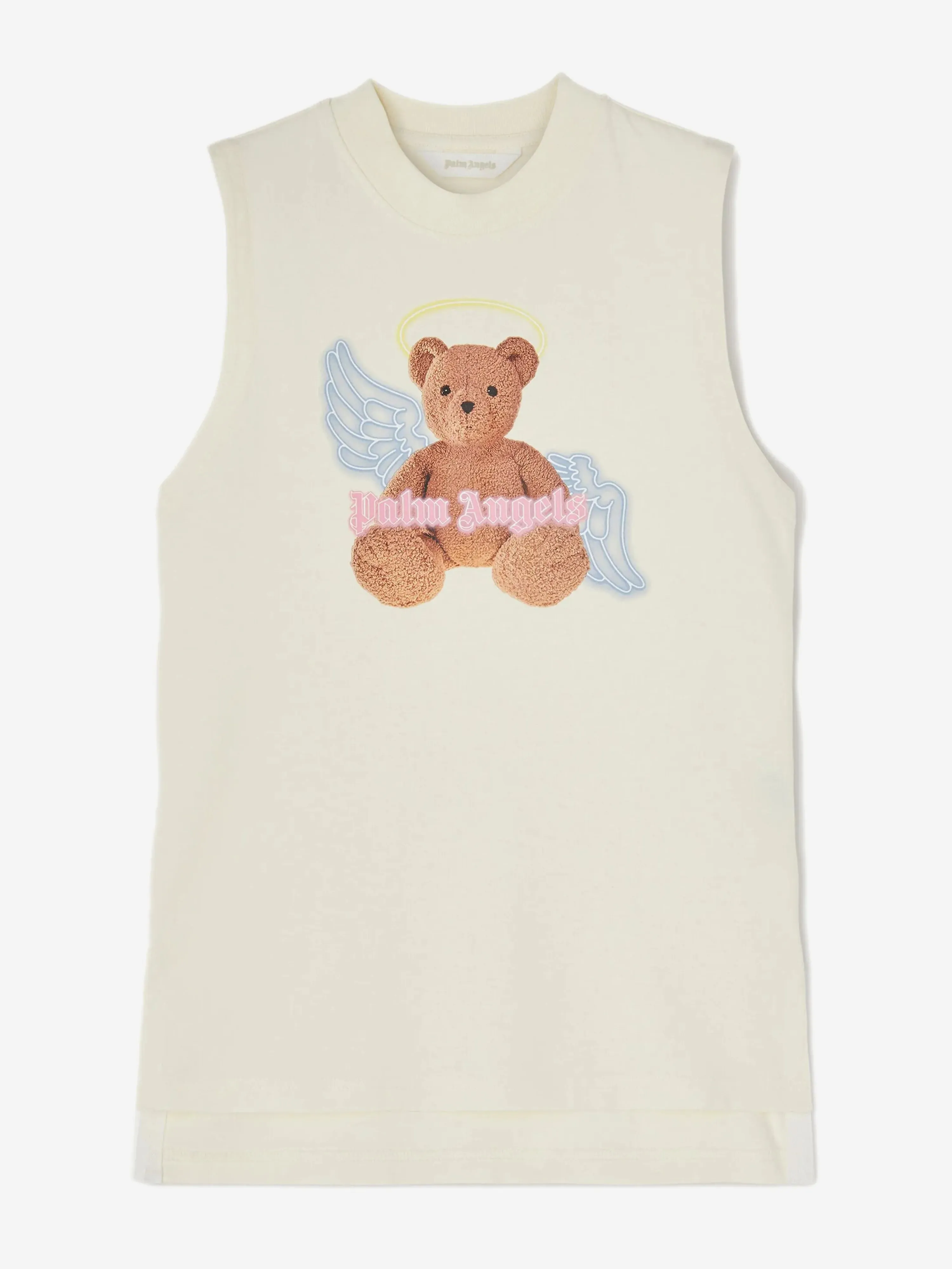 Girls Bear Angel Tank Dress in Ivory