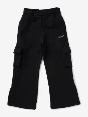 Girls Bookish Cargo Sweatpants in Black